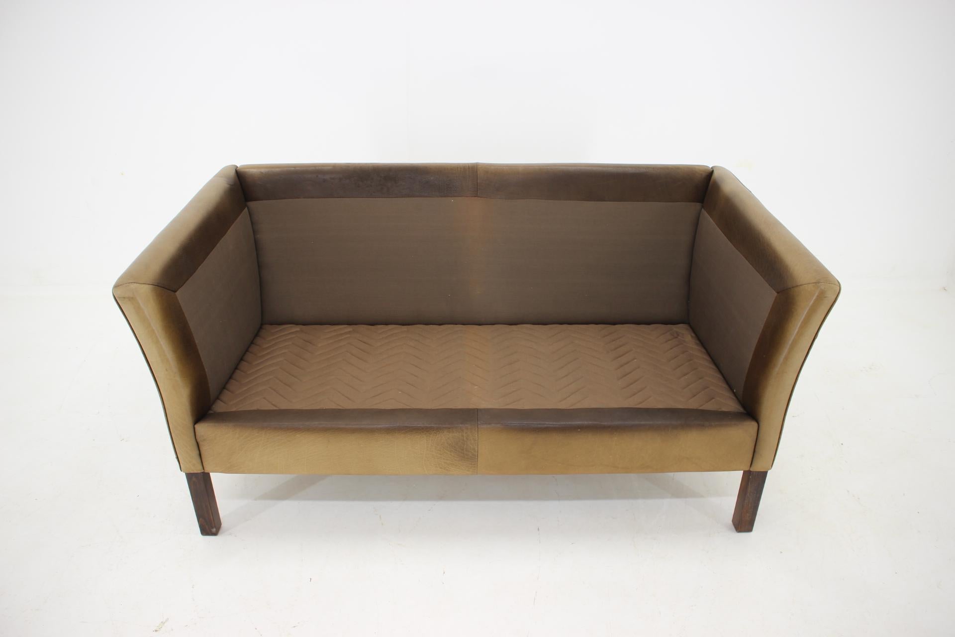 1960 Danish 2-Seat Leather Sofa 5