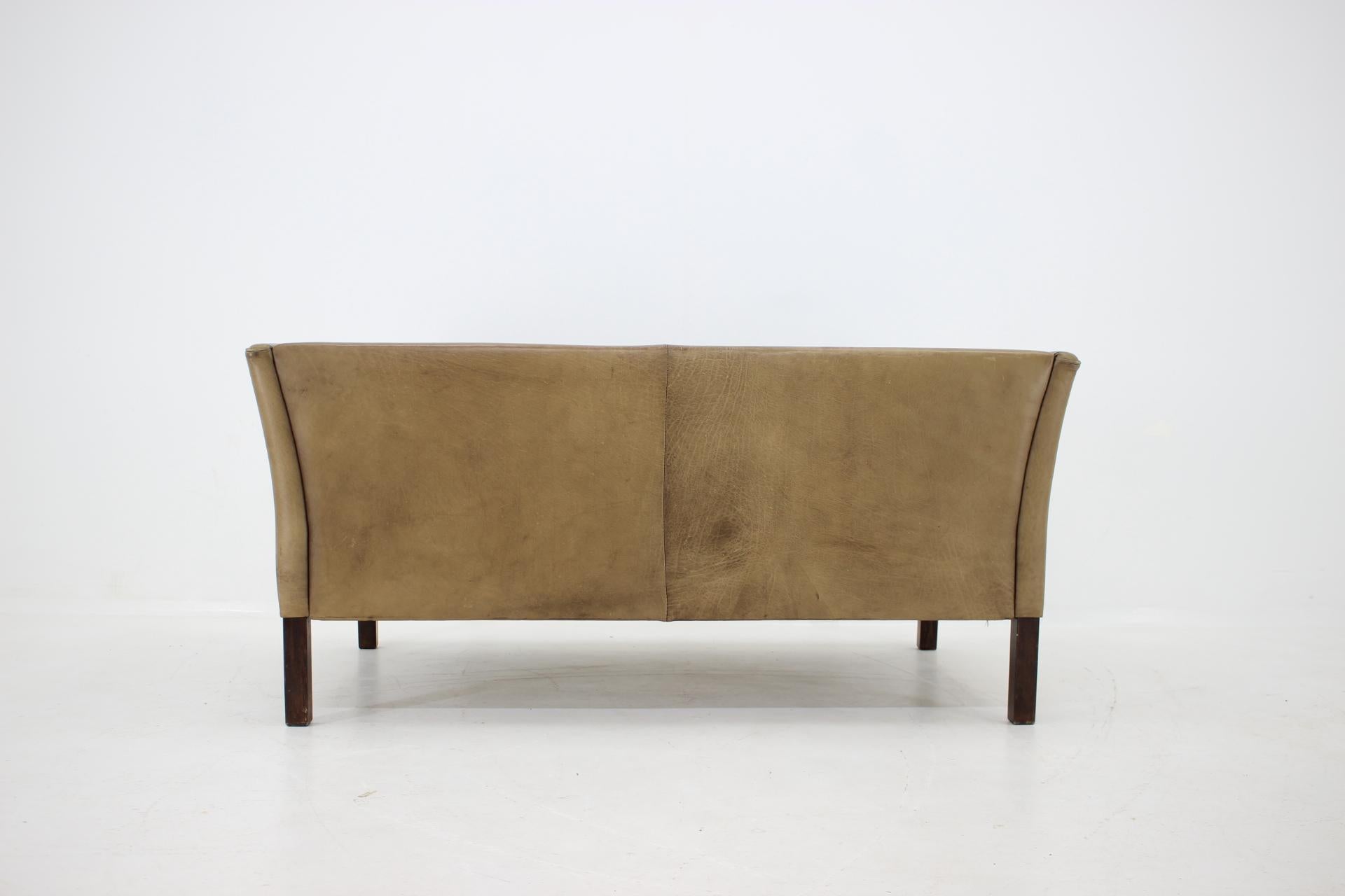 1960 Danish 2-Seat Leather Sofa 6