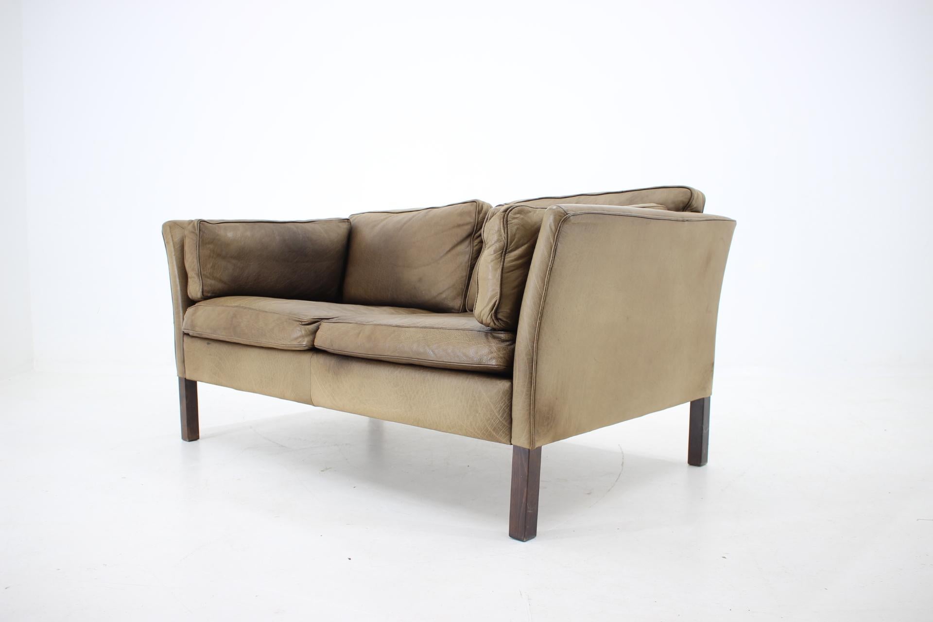 1960 Danish 2-Seat Leather Sofa 2