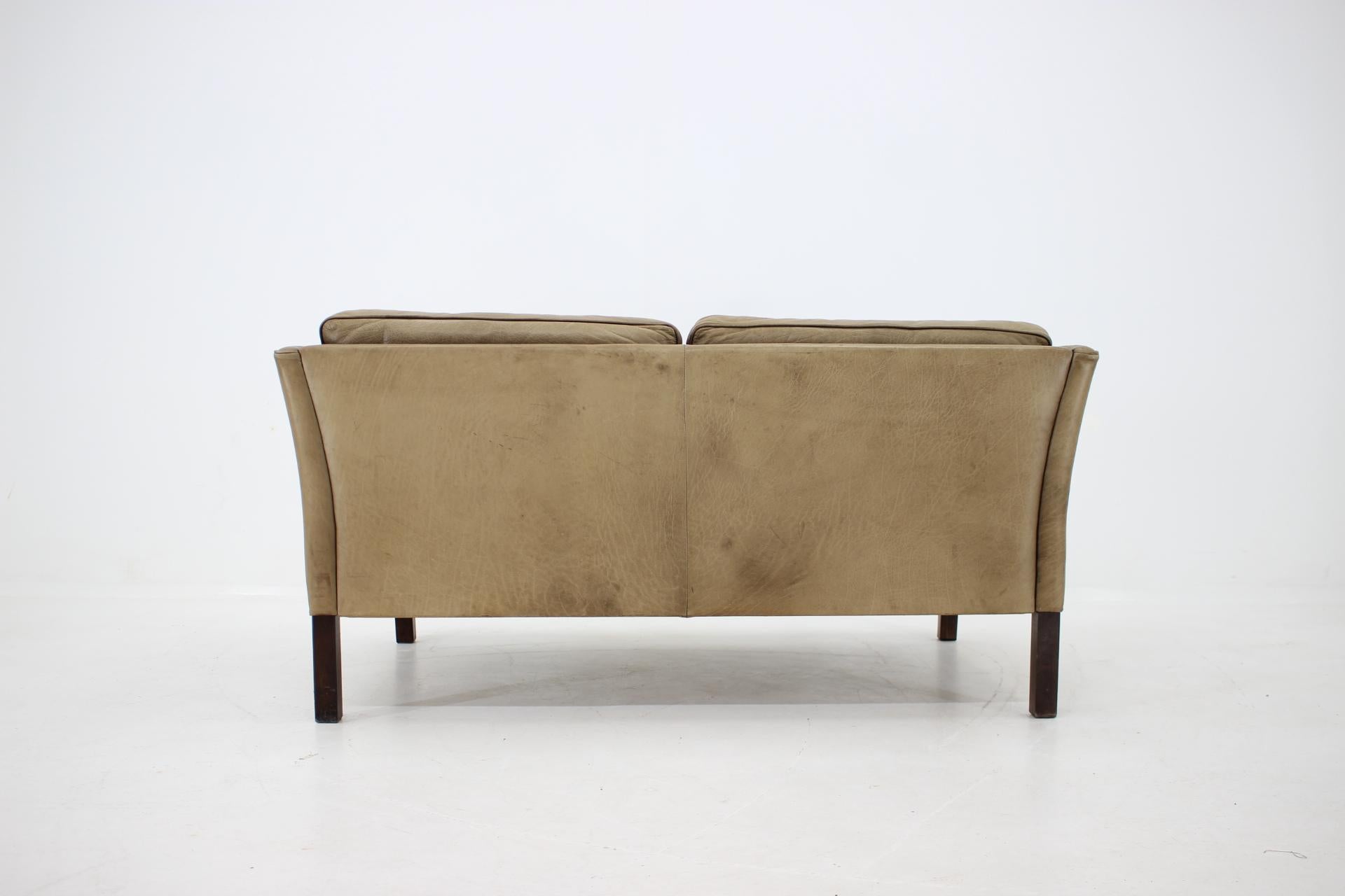 1960 Danish 2-Seat Leather Sofa 4