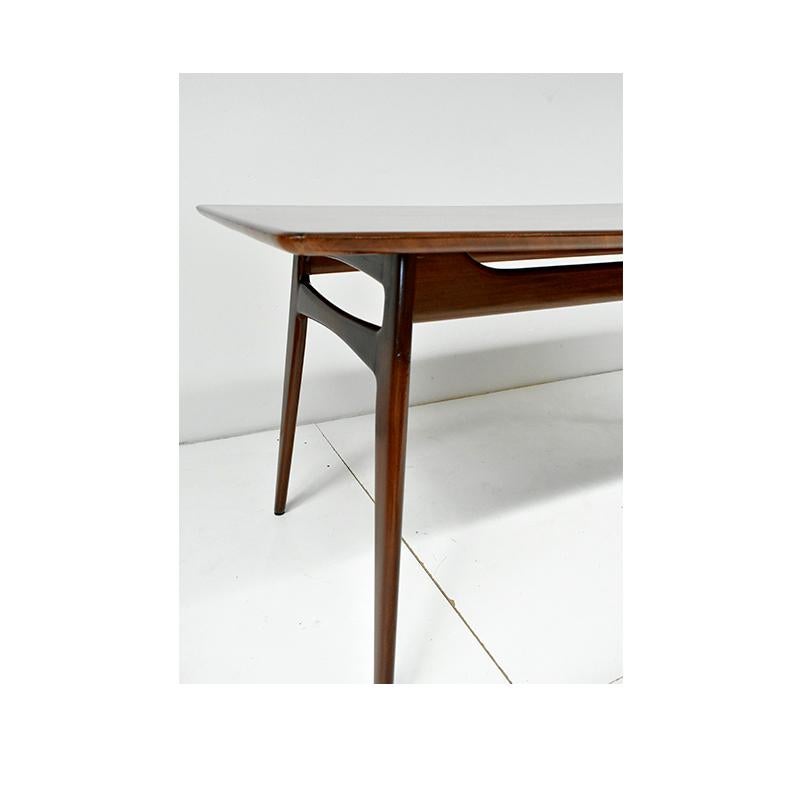 Mid-Century Modern 1960, Danish Style Rectangular Wooden Vintage Table