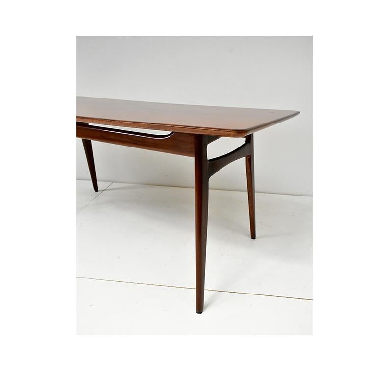 Italian 1960, Danish Style Rectangular Wooden Vintage Table
