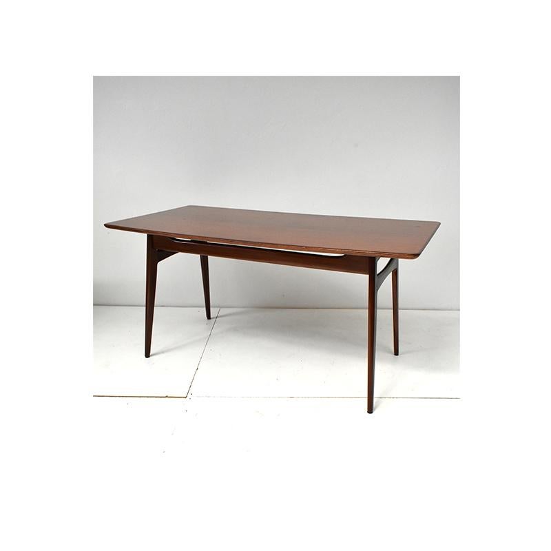 1960, Danish Style Rectangular Wooden Vintage Table In Good Condition In Milan, IT