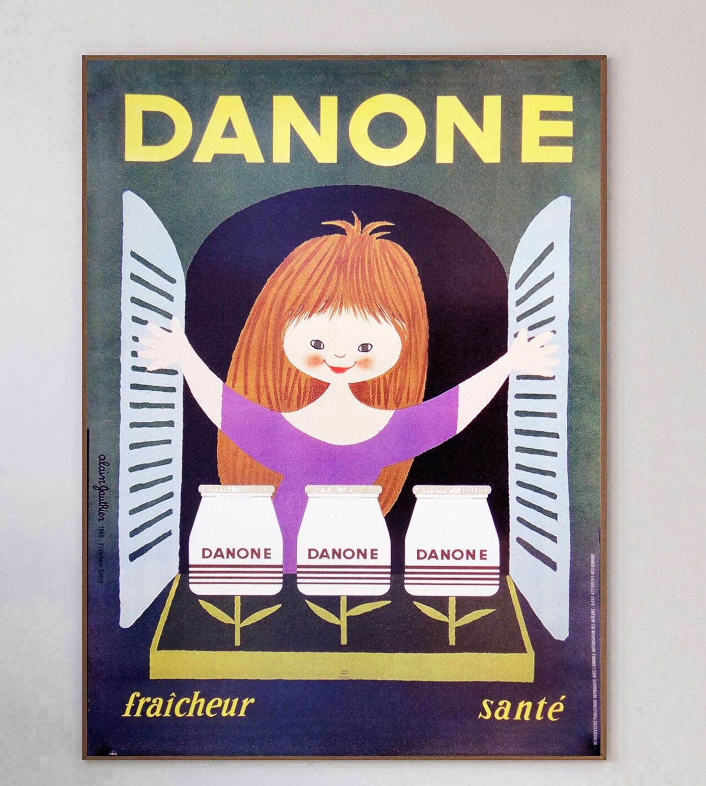 Français Affiche vintage d'origine Danone - Fraicheur Sante, 1960 en vente