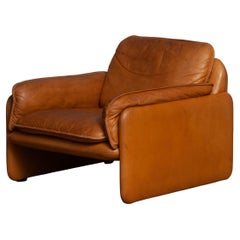 1960 DS-61 Cognac with Great Patina Leather Brutalist Lounge Chair by 'De Sede'