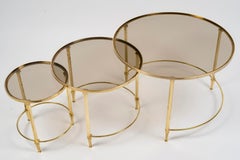 1960 Elegant Set of 3 Nesting Tables by Maison Jansen