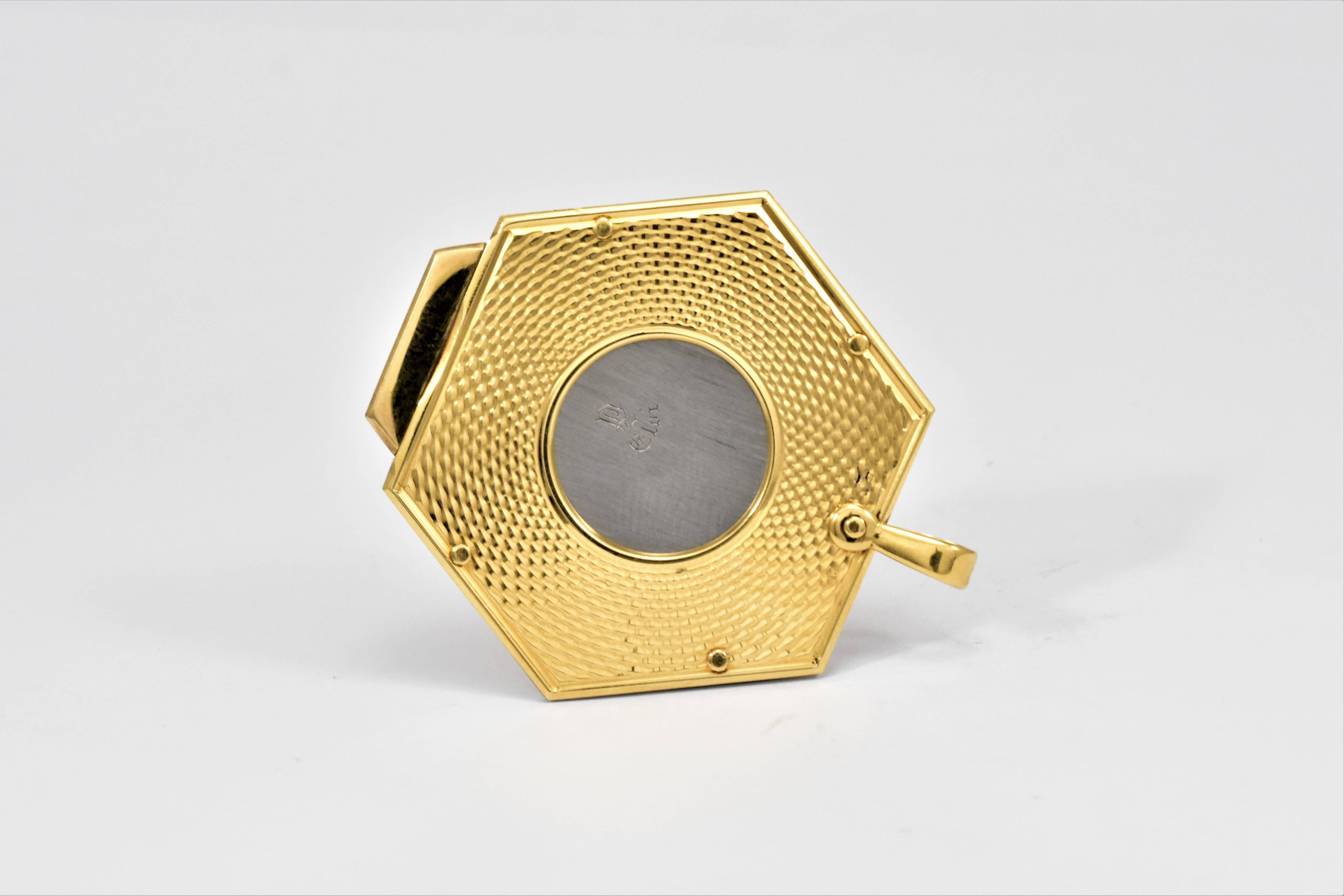 Machine-Made 1960 Eloi Gold Cigar Cutter Hexagon 'Tested 18-Karat'