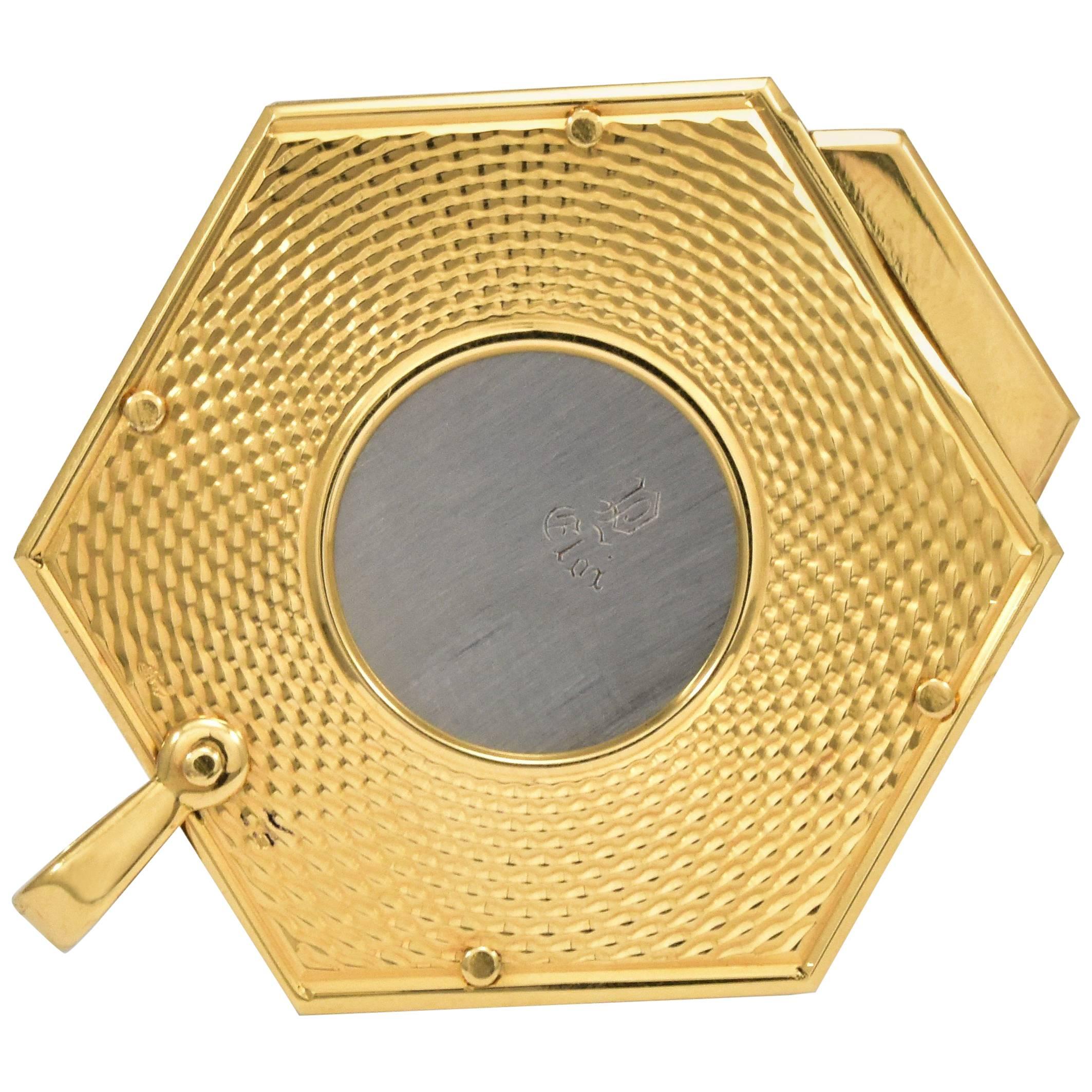 1960 Eloi Gold Cigar Cutter Hexagon 'Tested 18-Karat'
