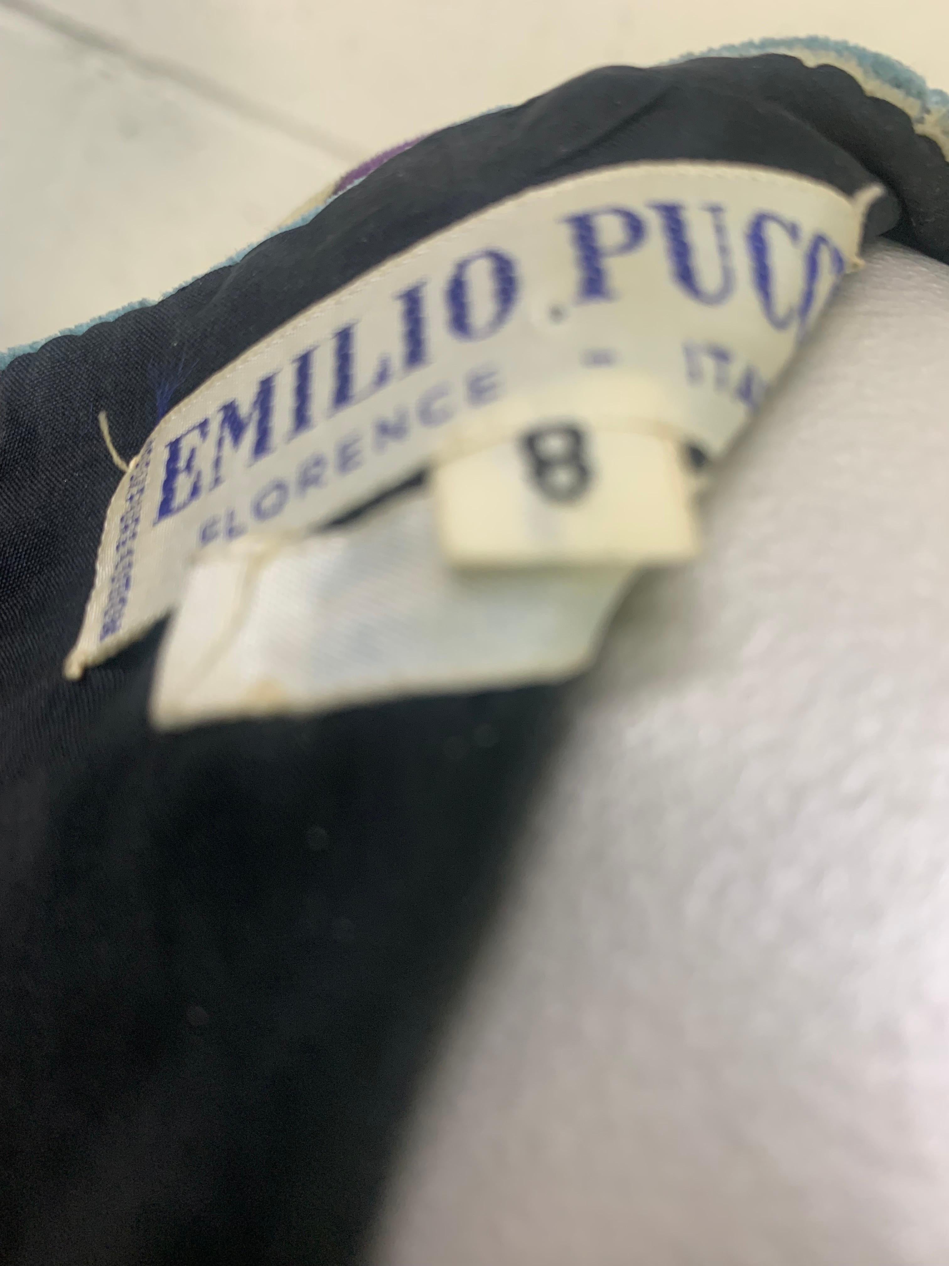 1960 Emilio Pucci Baumwollsamt bunt bedrucktes knielanges Mod-Kleid  9