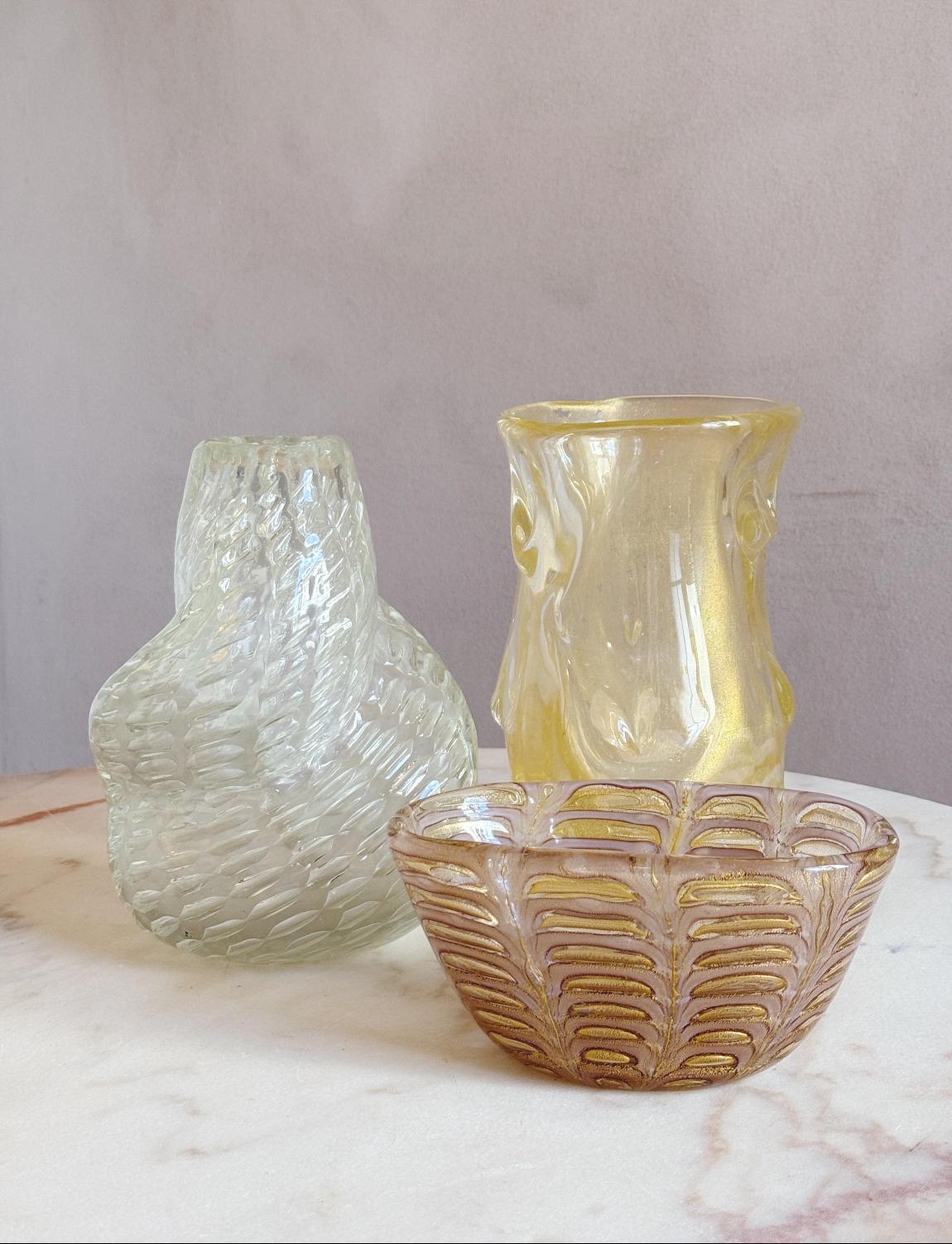 1960 Ercole Barovier Bol italien en verre de Murano doré en vente 3