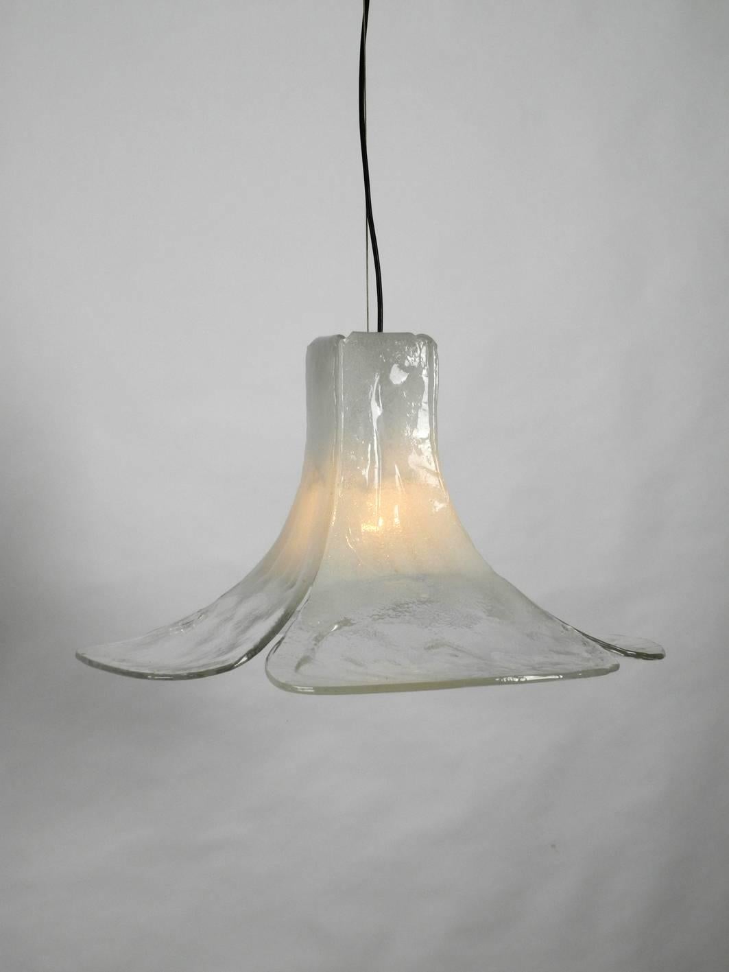 1960 Extra Large Mazzega Vetri Murano Glass Flower Ceiling Lamp 3