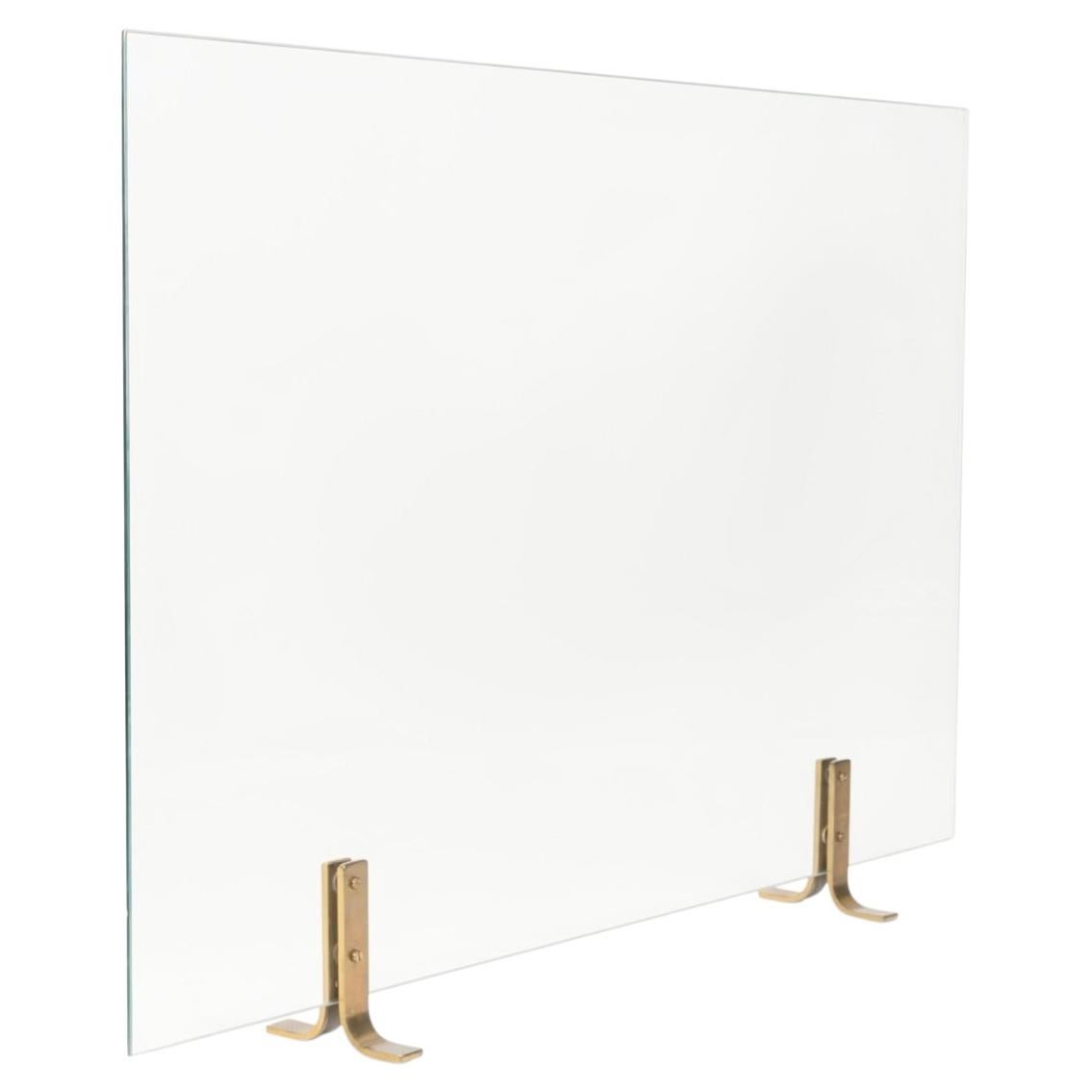 1960 Fire screen for the Roche house, made of safety glass and gilded bronze
