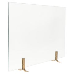 1960 Fire screen for the Roche house, made of safety glass and gilded bronze