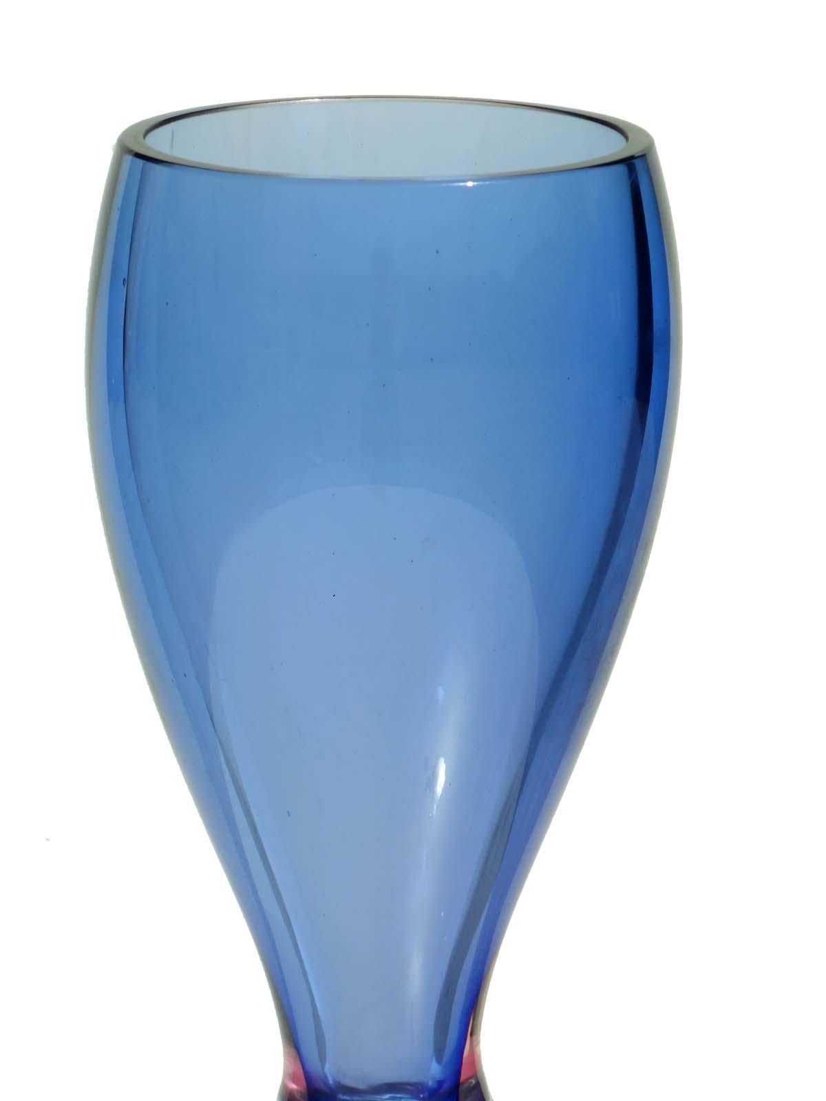 1960 Flavio Poli Seguso 'Sommerso' Jarrón de Murano Rosa Violeta Mid-20th Century en venta