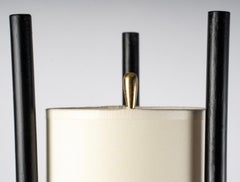 1960 Floor Lamp in Wrought Iron and Gilded Brass Ateliers Vallauris