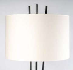 1960 Floor Lamp in Wrought Iron and Gilded Brass Ateliers Vallauris