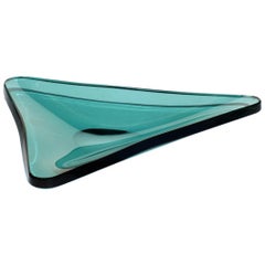 1960 Fontana Arte Italian Design Curved Glass Ashtray Bowl