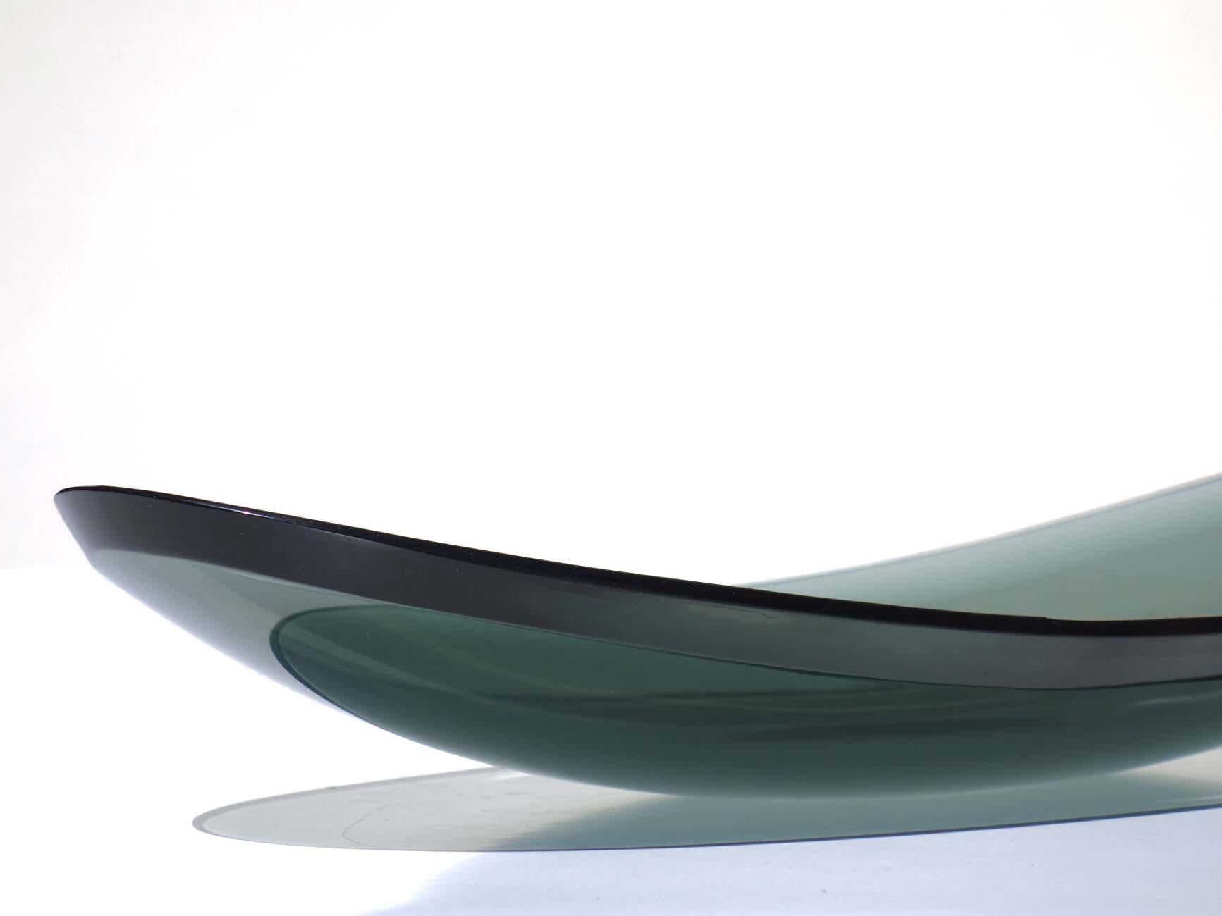 1960 Fontana Arte Max Ingrand Italienisches Design Mid Century Modernist Kristall Schale (Space Age) im Angebot