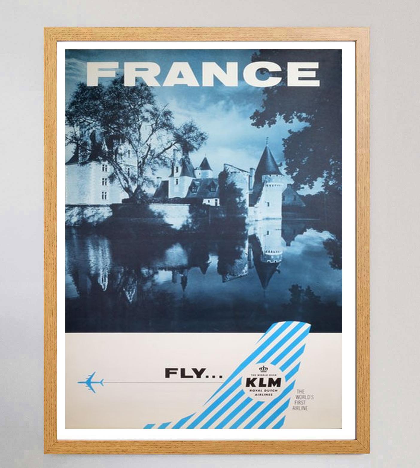 Français Affiche vintage originale de Fly KLM, France, 1960 en vente