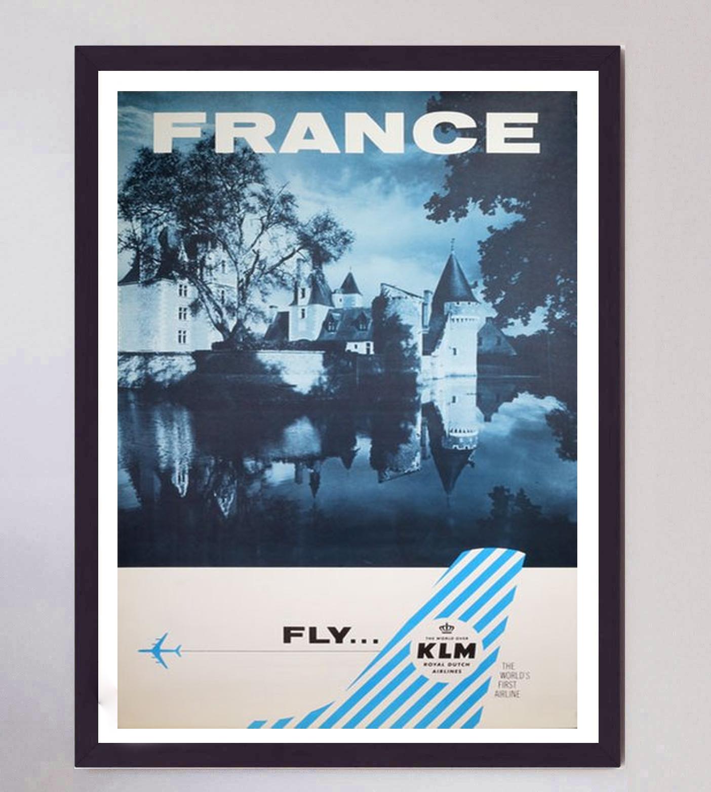 Mid-20th Century 1960 France - Fly KLM Original Vintage Poster For Sale
