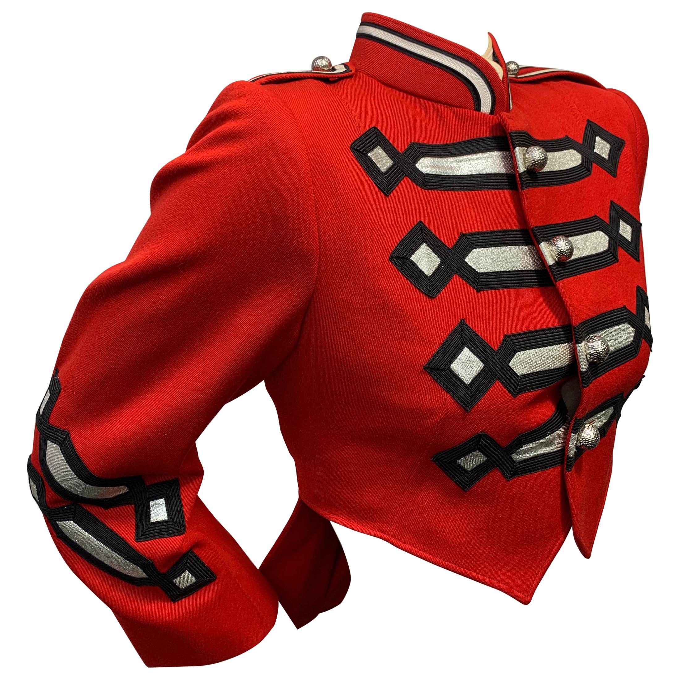 1960 Fruhauf Cardinal Red Band Uniform w/ Military Style and Embroidery  Work at 1stDibs