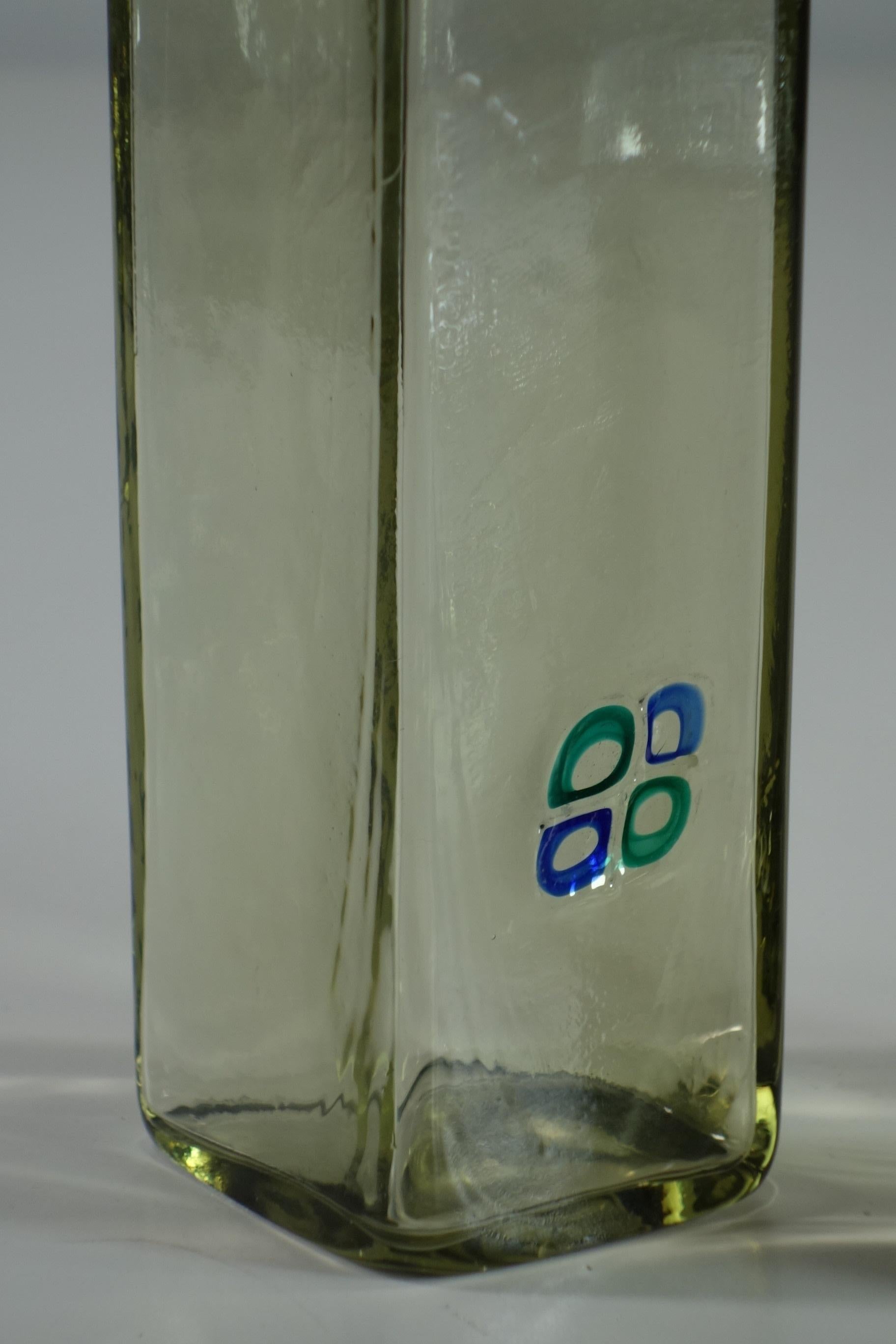 1960 Fulvio Bianconi Vistosi Murano Set di 3 vasi in vetro di Murano in vendita 5