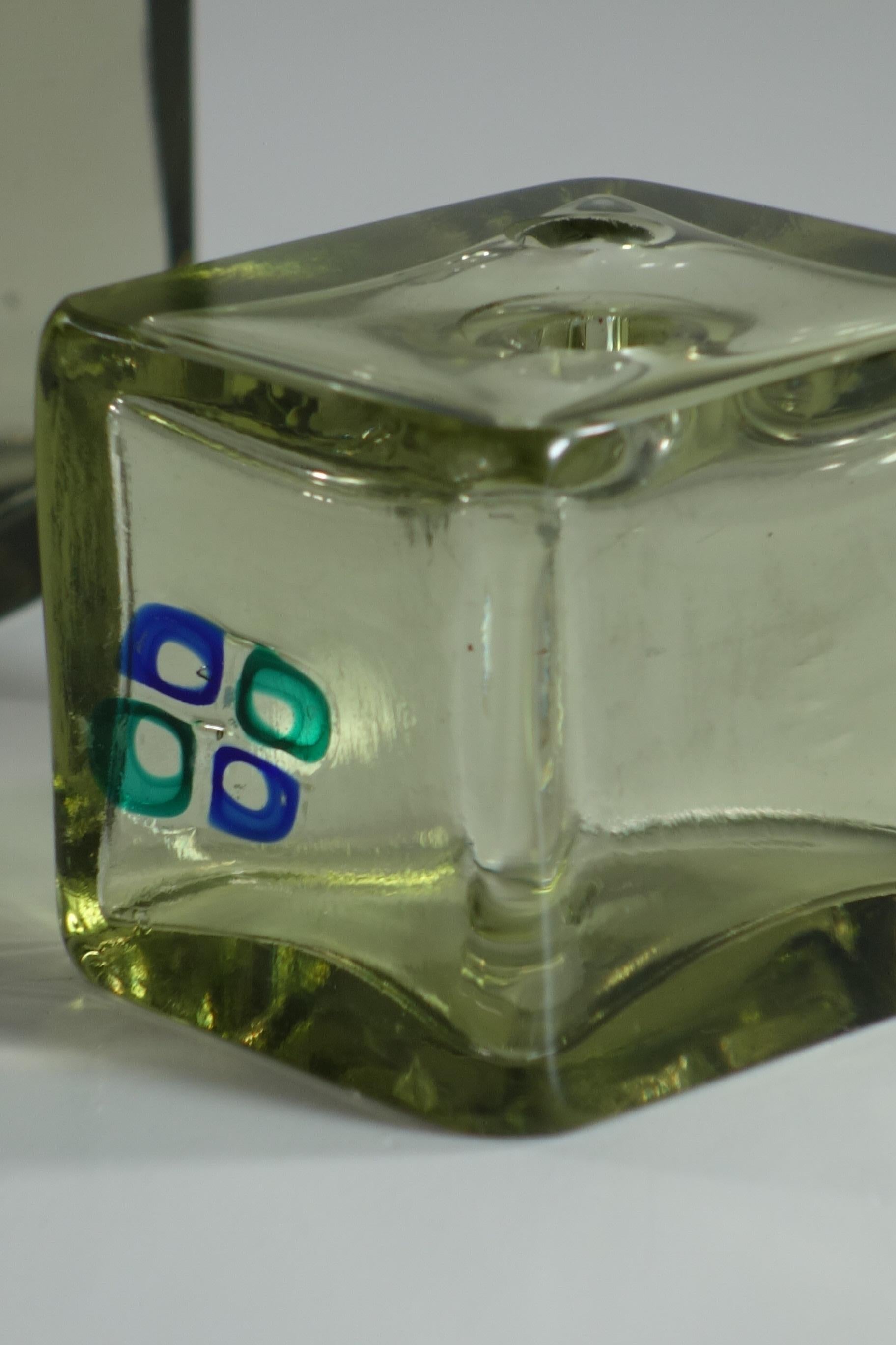 1960 Fulvio Bianconi Vistosi Murano Set di 3 vasi in vetro di Murano in vendita 7