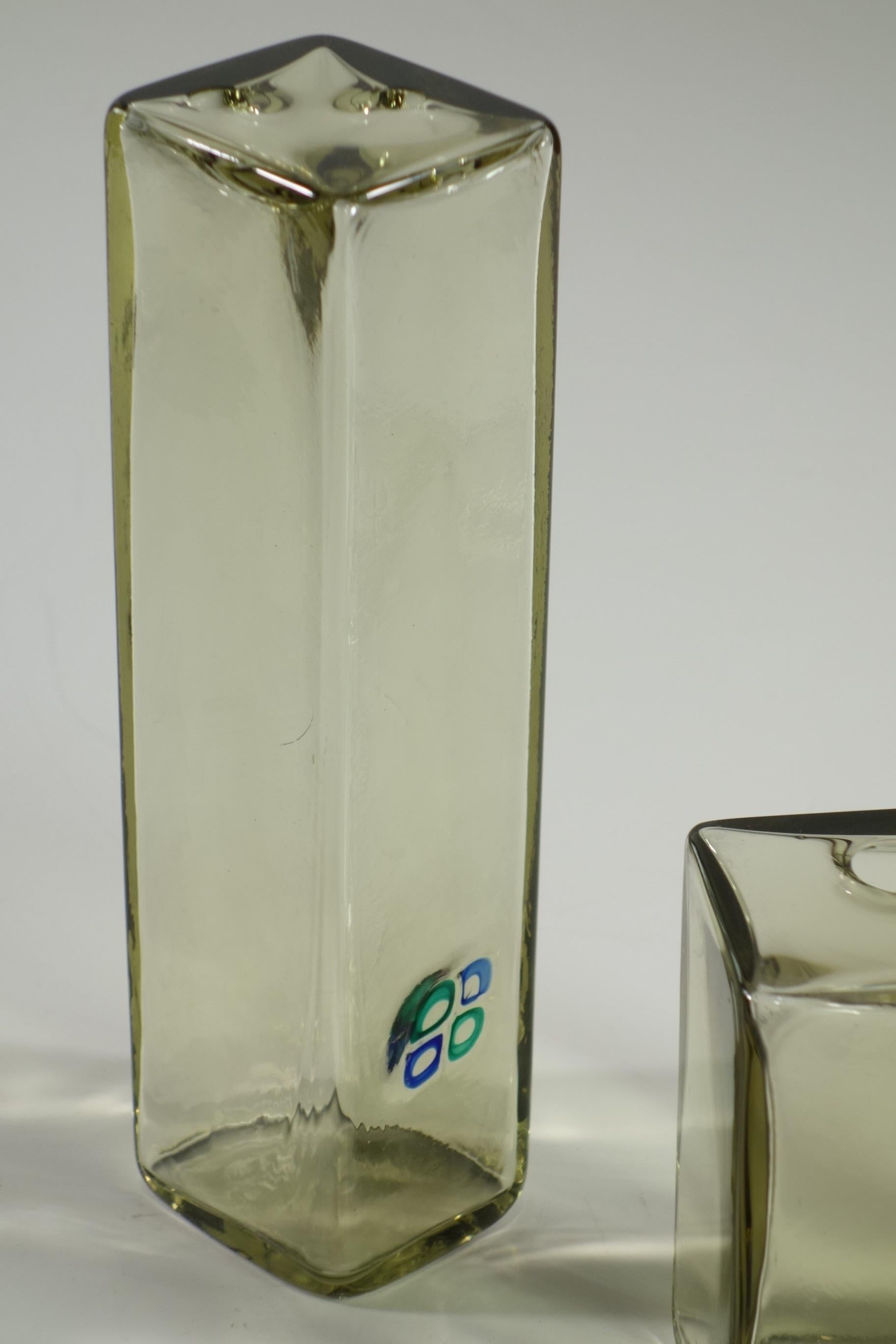 1960 Fulvio Bianconi Vistosi Murano Set di 3 vasi in vetro di Murano In condizioni ottime in vendita a Brescia, IT