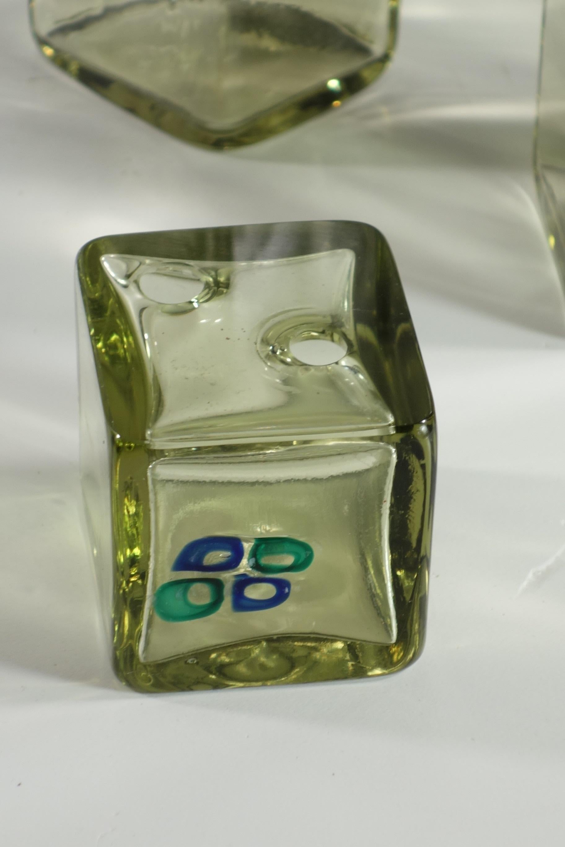 Metà XX secolo 1960 Fulvio Bianconi Vistosi Murano Set di 3 vasi in vetro di Murano in vendita
