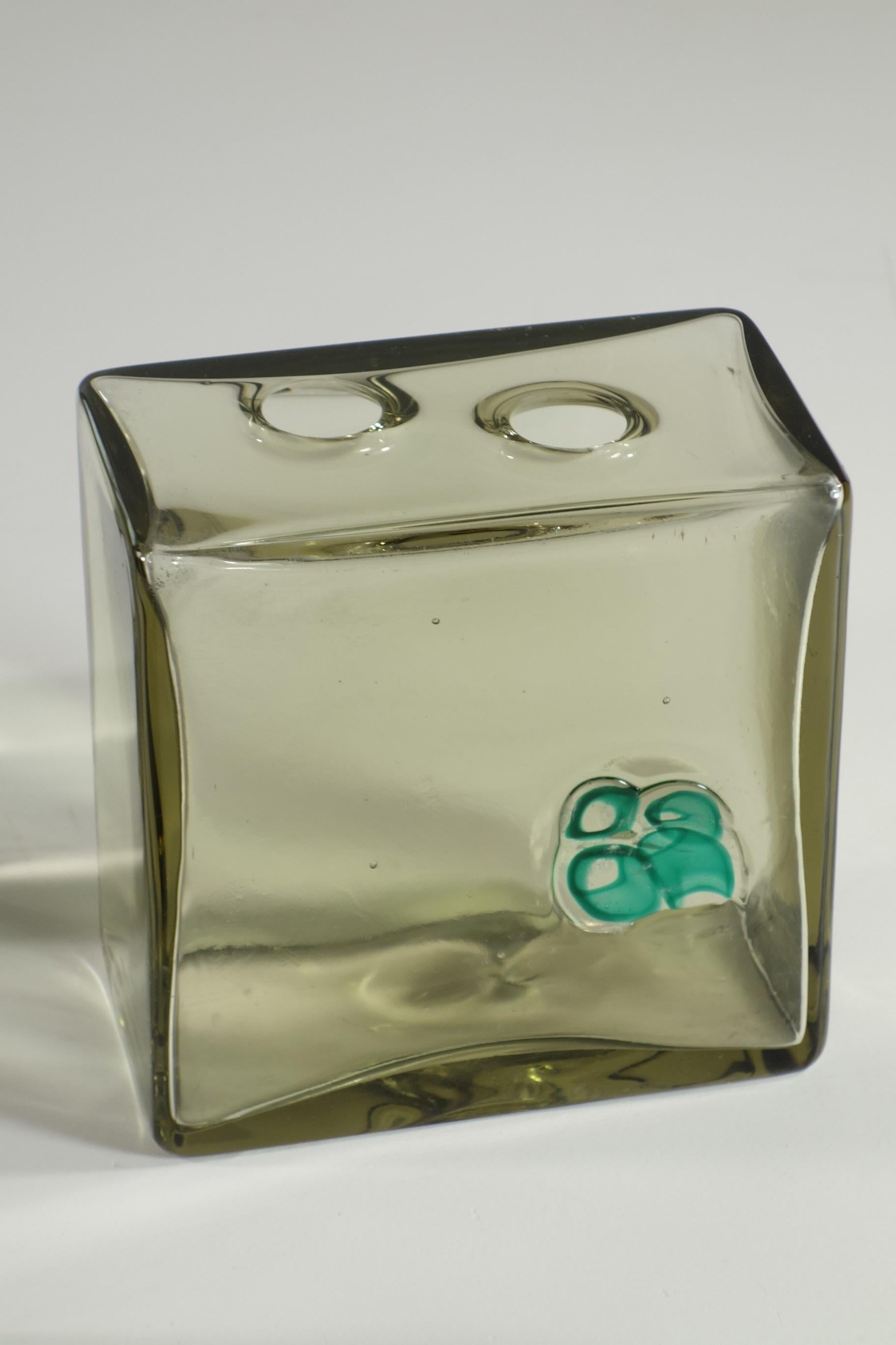 Vetro 1960 Fulvio Bianconi Vistosi Murano Set di 3 vasi in vetro di Murano in vendita