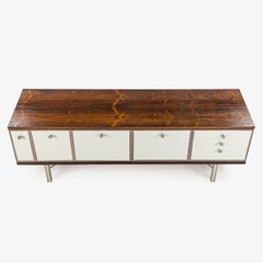 1960 Gerald Luss Rosewood & Metal Credenza Cabinet Once Attributed to Eames IBM