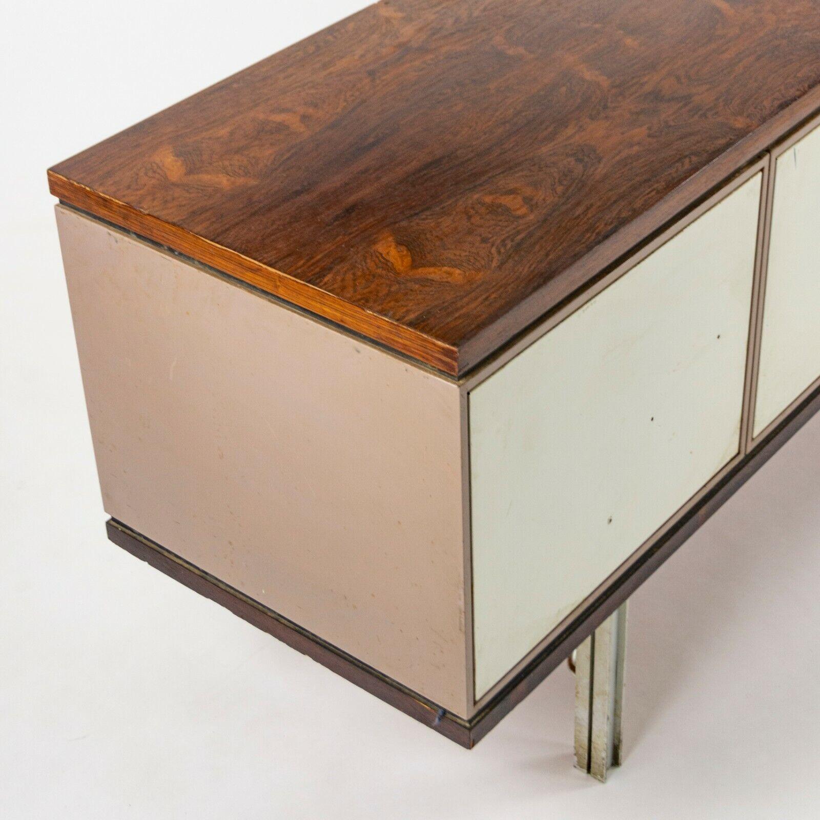 Mid-20th Century 1960 Gerald Luss Rosewood & Metal Credenza Cabinet Once Attributed to Eames IBM For Sale
