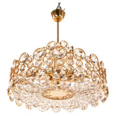 1960 Germany Palwa Bubble Chandelier Crystal & Gilt Brass