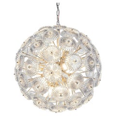 Palwa 22" Snowball Chandelier Crystal & Nickel, Germany 1960s