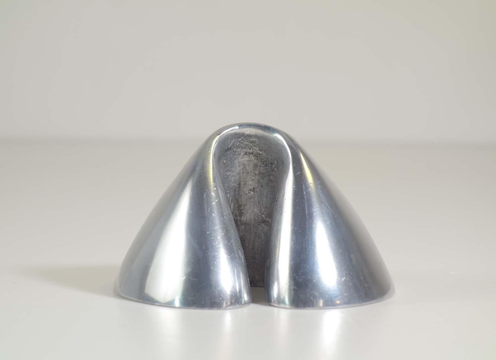 Moderno 1960 Giacomo Benevelli Modernist Cast Polished Aluminum Sculpture in vendita
