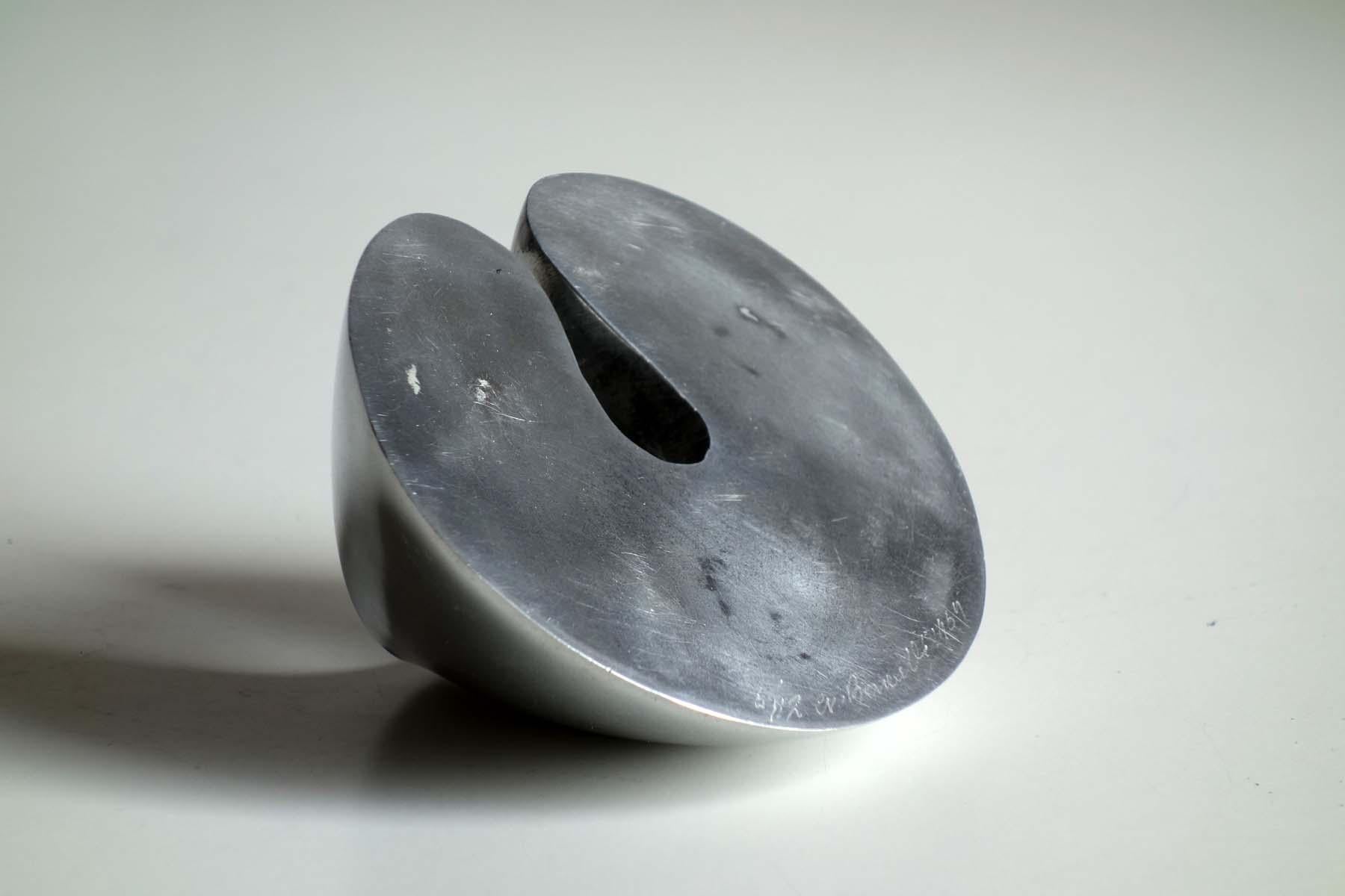 Mid-20th Century 1960 Giacomo Benevelli Modernist Cast Polished Aluminum Sculpture in vendita