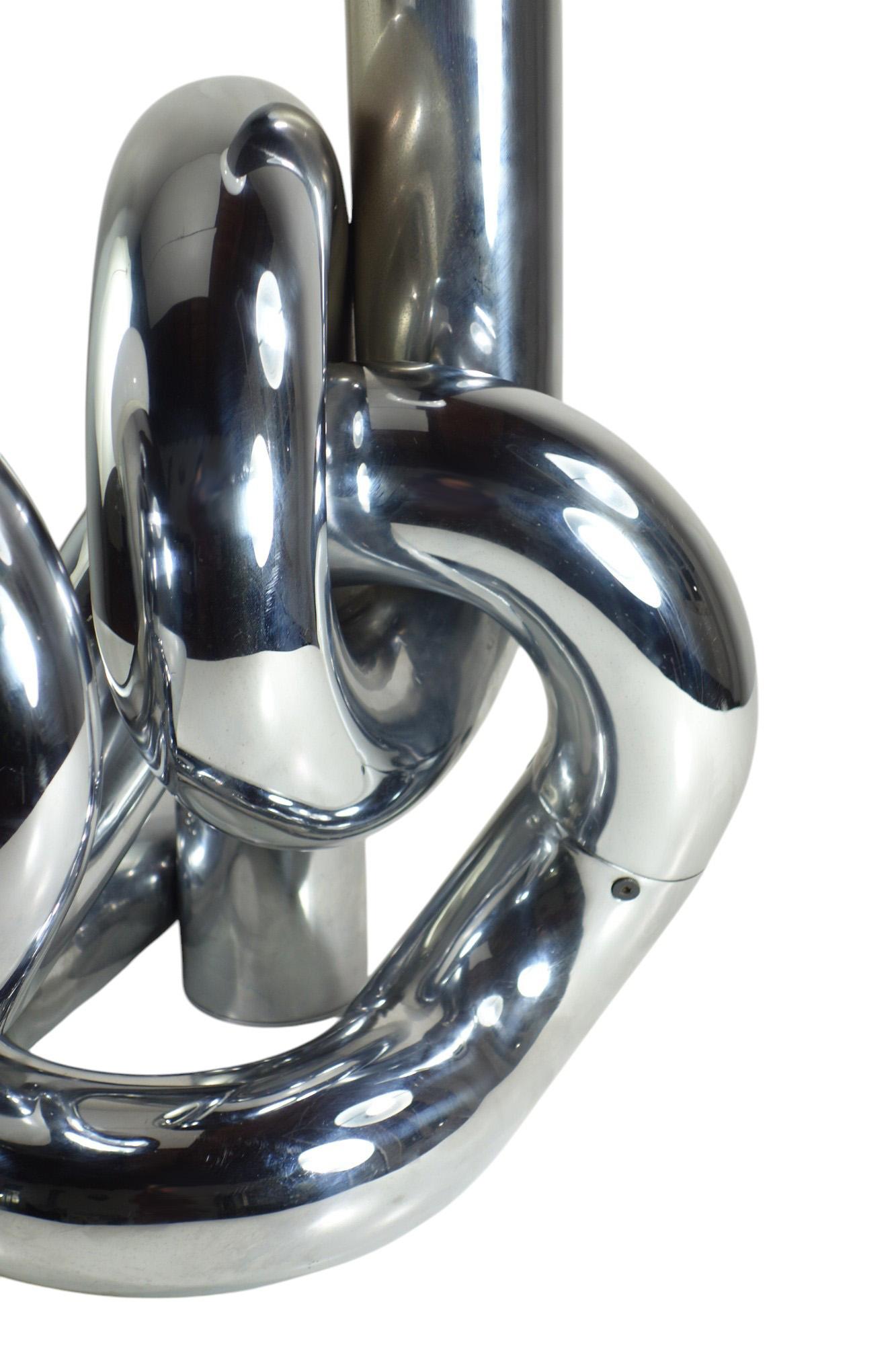 Metà XX secolo 1960 Giovanni Banci Lampada da tavolo scultura organica di design italiano Space Age Chrome in vendita