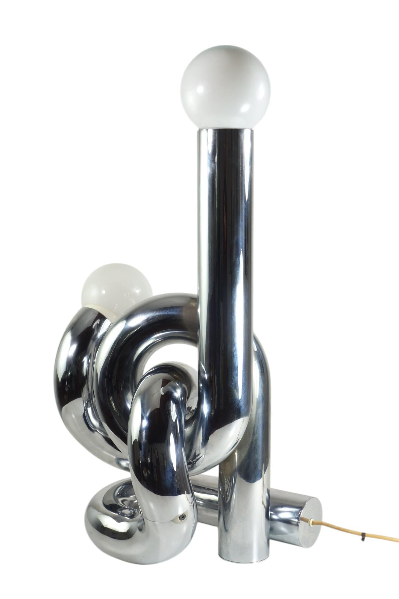 1960 Giovanni Banci Lampada da tavolo scultura organica di design italiano Space Age Chrome in vendita 3