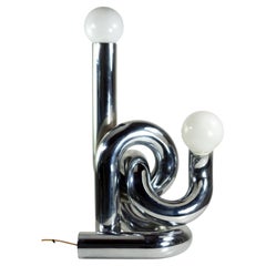 1960 Giovanni Banci Lampada da tavolo scultura organica di design italiano Space Age Chrome