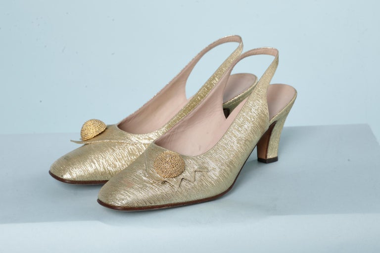 1960 gold lurex shoes U. Romagnoli For Sale at 1stDibs