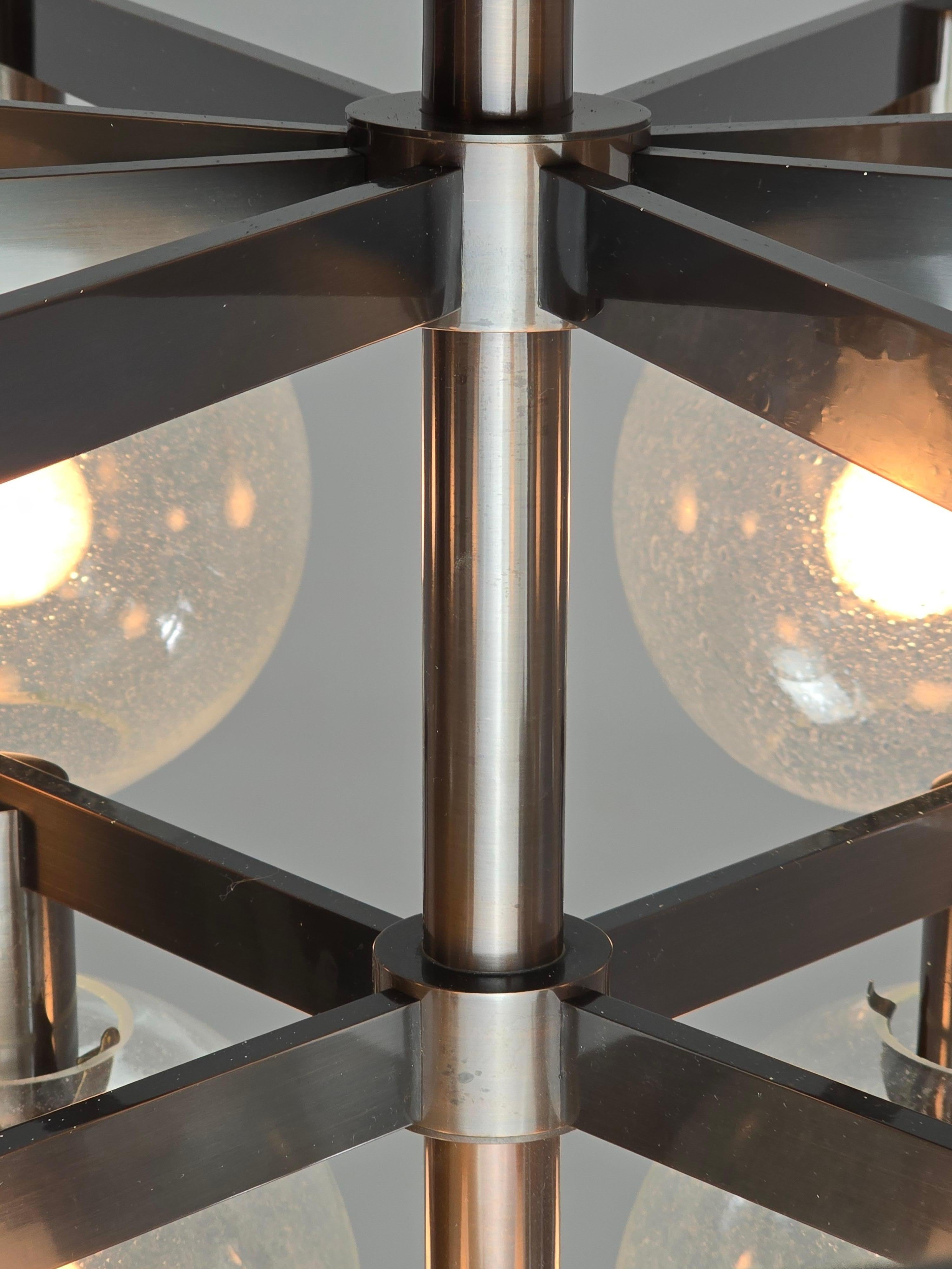 1960  Lampadario in ottone antico Hans-Agne Jakobsson  Modello 348/12 in vendita 3