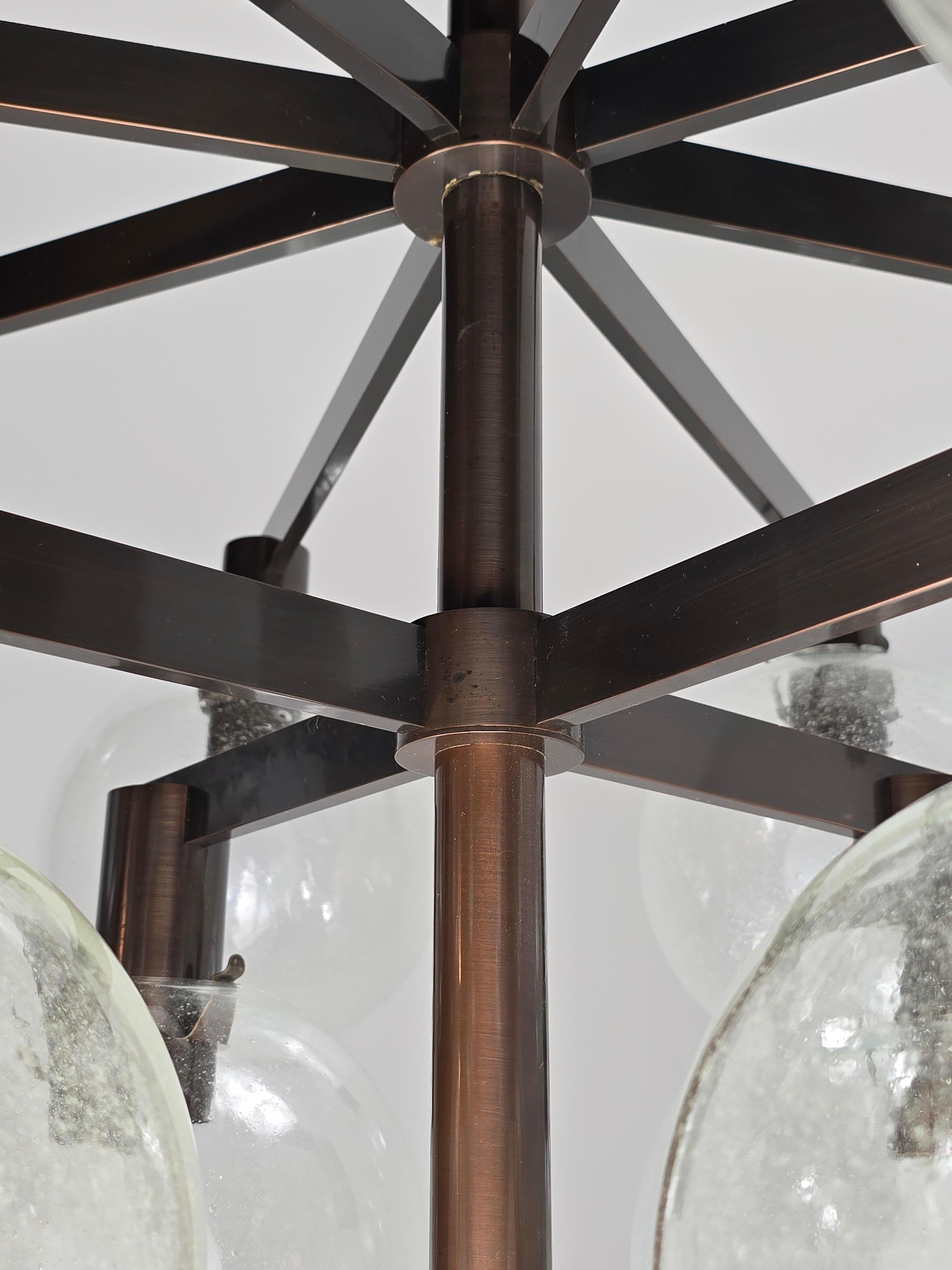 1960  Lampadario in ottone antico Hans-Agne Jakobsson  Modello 348/12 in vendita 4