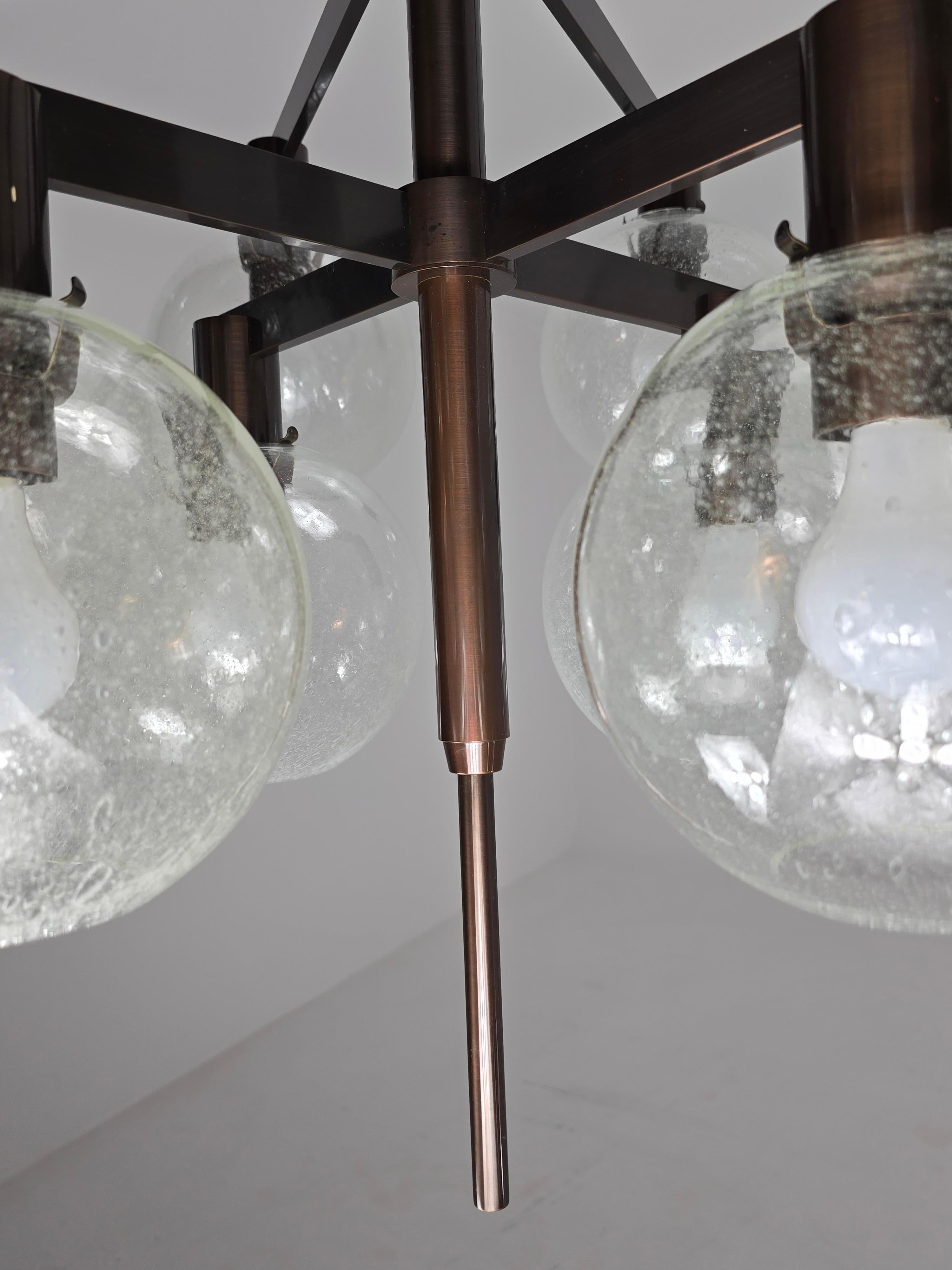 1960  Lampadario in ottone antico Hans-Agne Jakobsson  Modello 348/12 in vendita 6