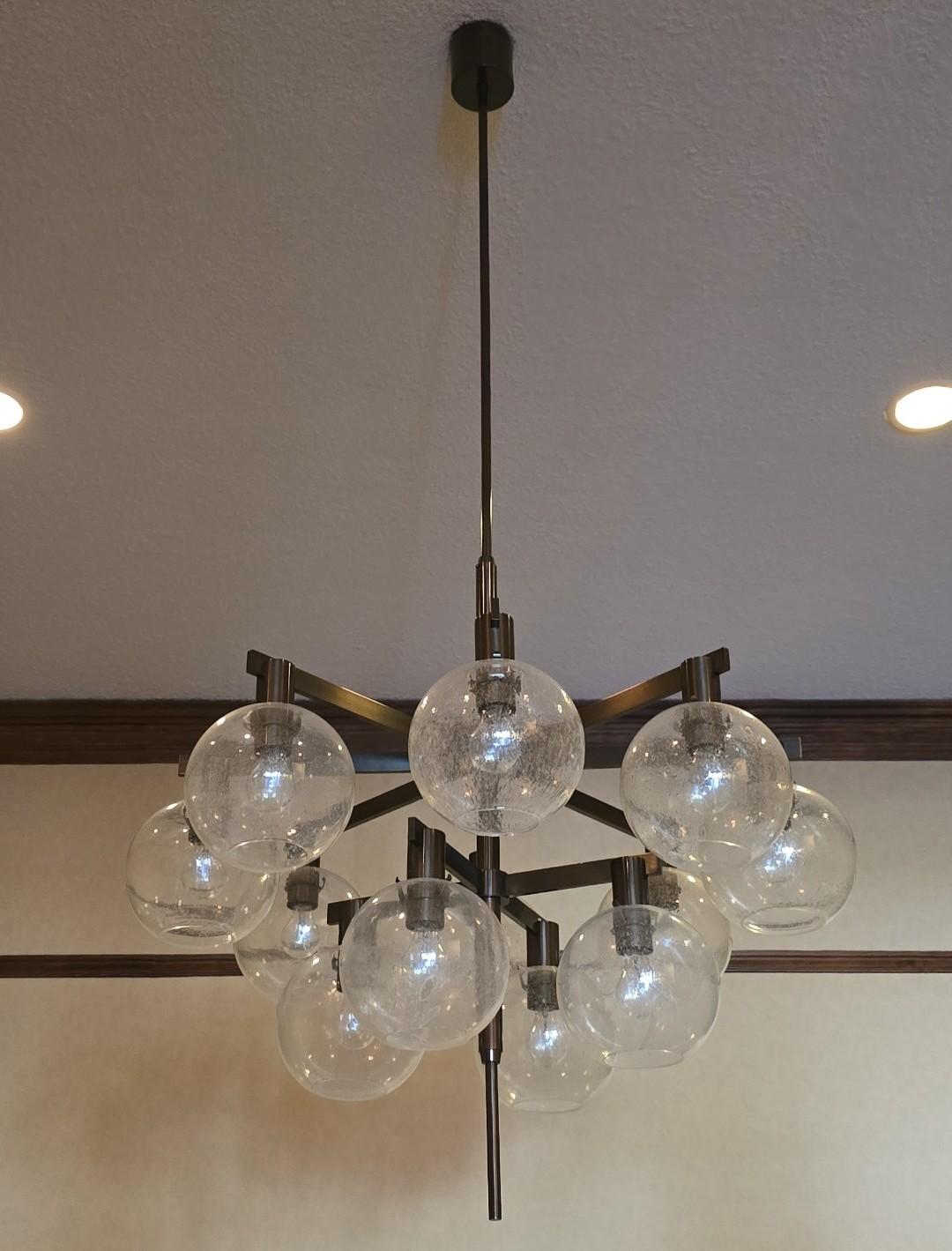 1960  Lampadario in ottone antico Hans-Agne Jakobsson  Modello 348/12 in vendita 11