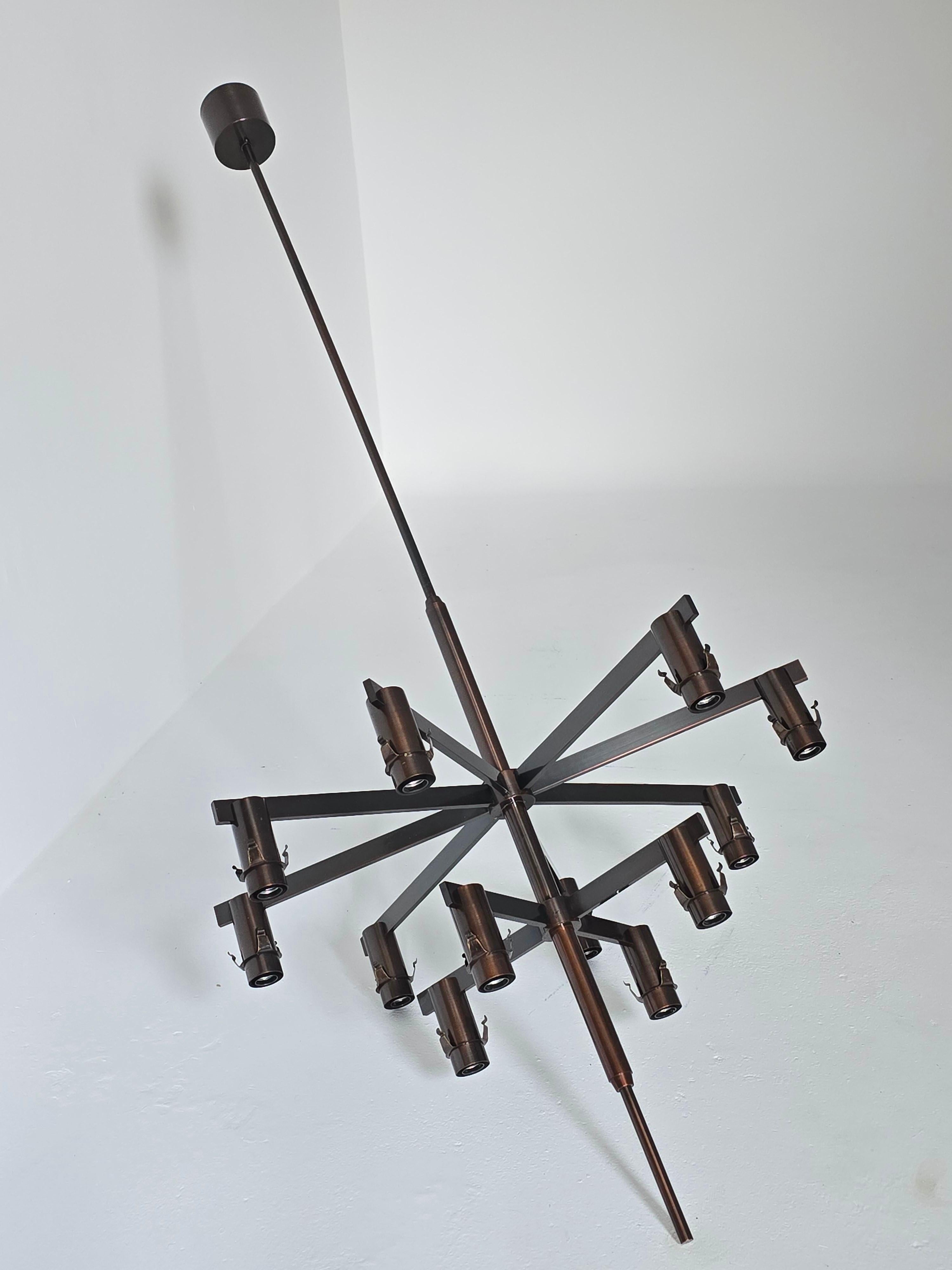 1960  Lampadario in ottone antico Hans-Agne Jakobsson  Modello 348/12 in vendita 13