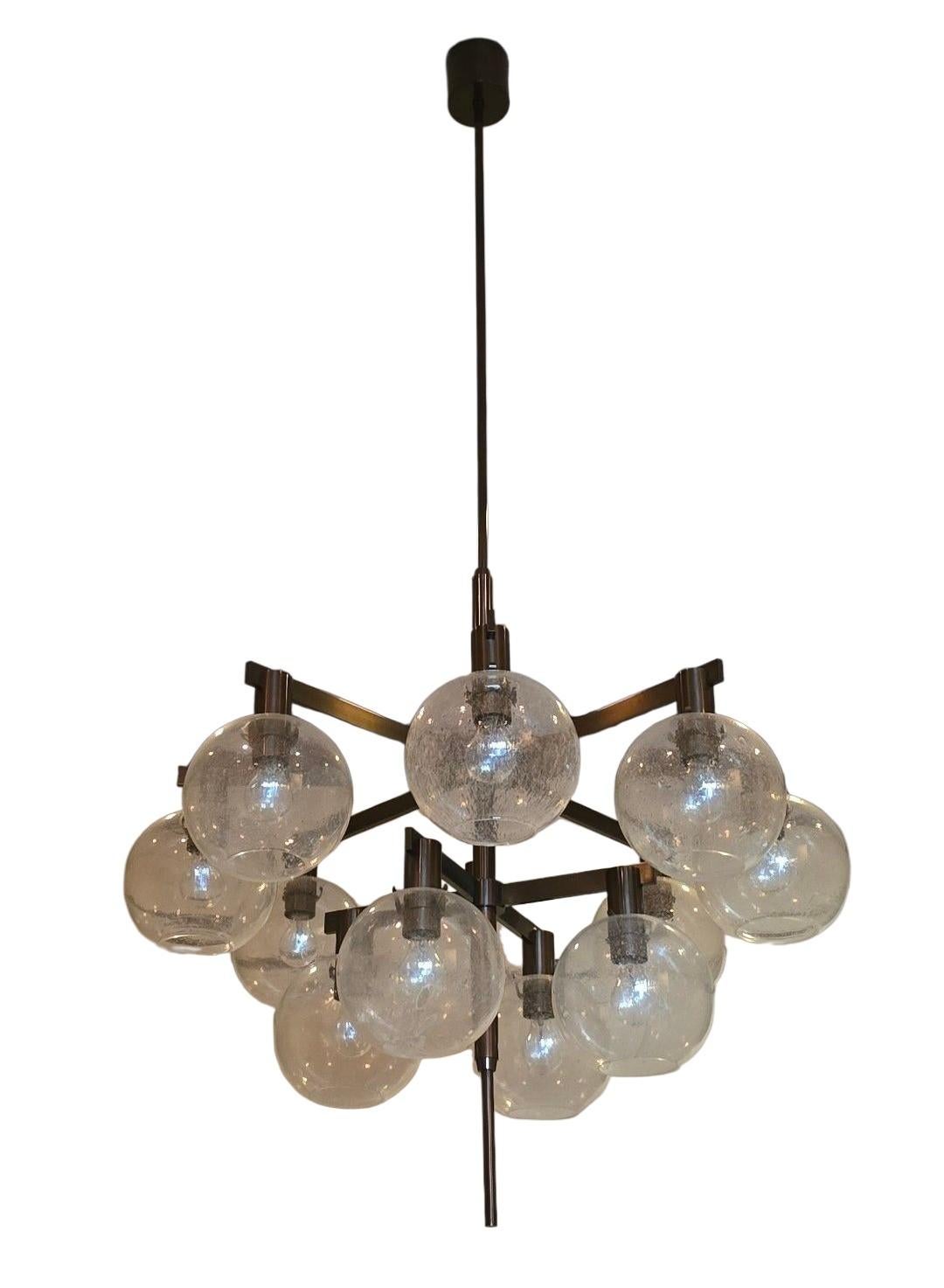 1960  Lampadario in ottone antico Hans-Agne Jakobsson  Modello 348/12 in vendita 12