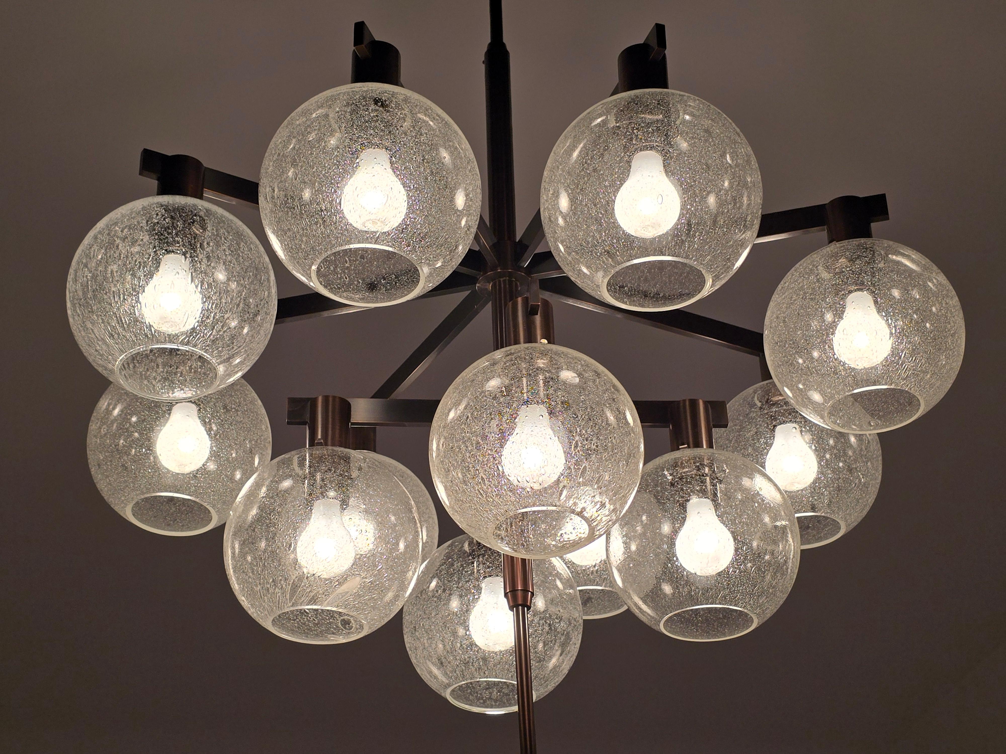 Mid-Century moderno 1960  Lampadario in ottone antico Hans-Agne Jakobsson  Modello 348/12 in vendita