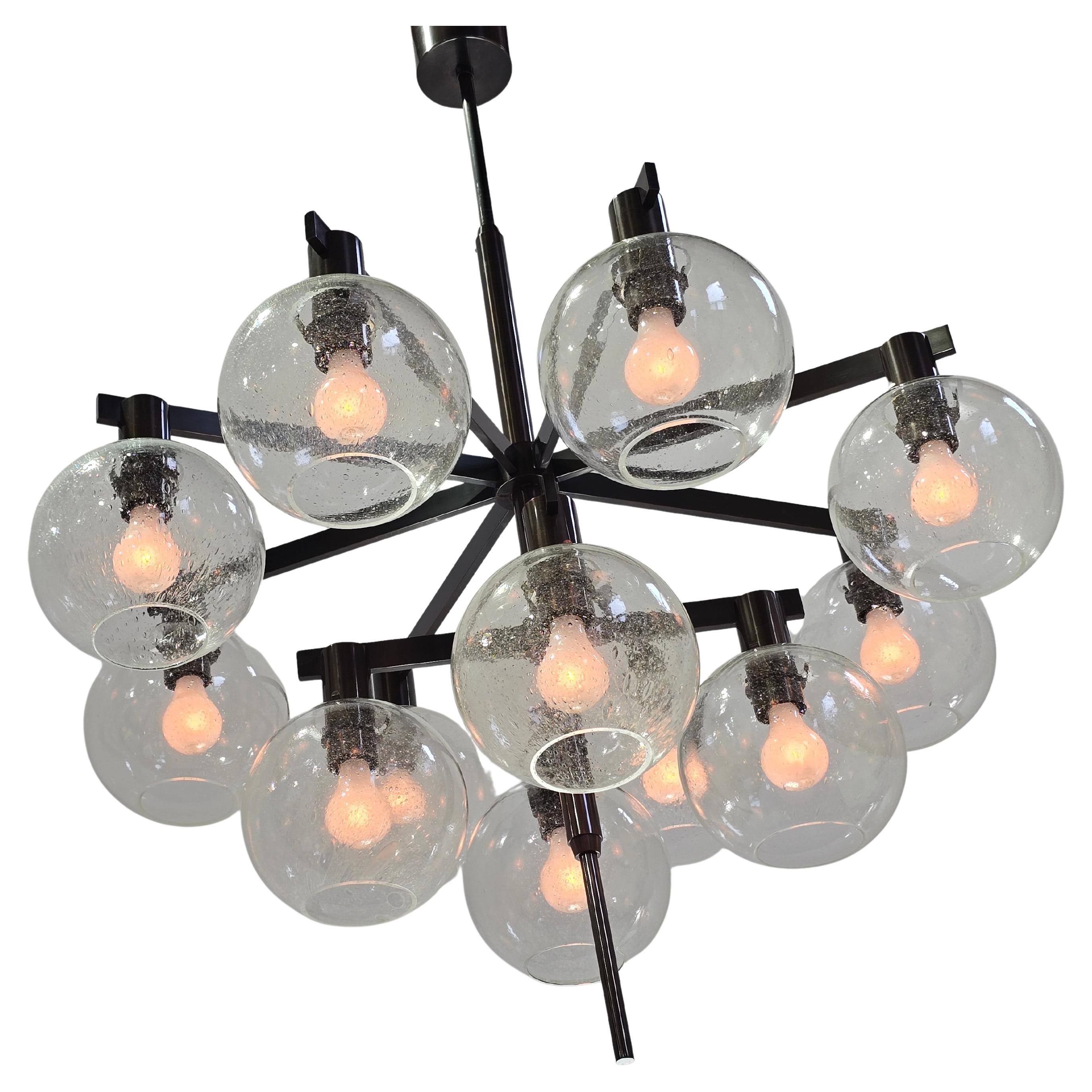 1960  Lampadario in ottone antico Hans-Agne Jakobsson  Modello 348/12 in vendita