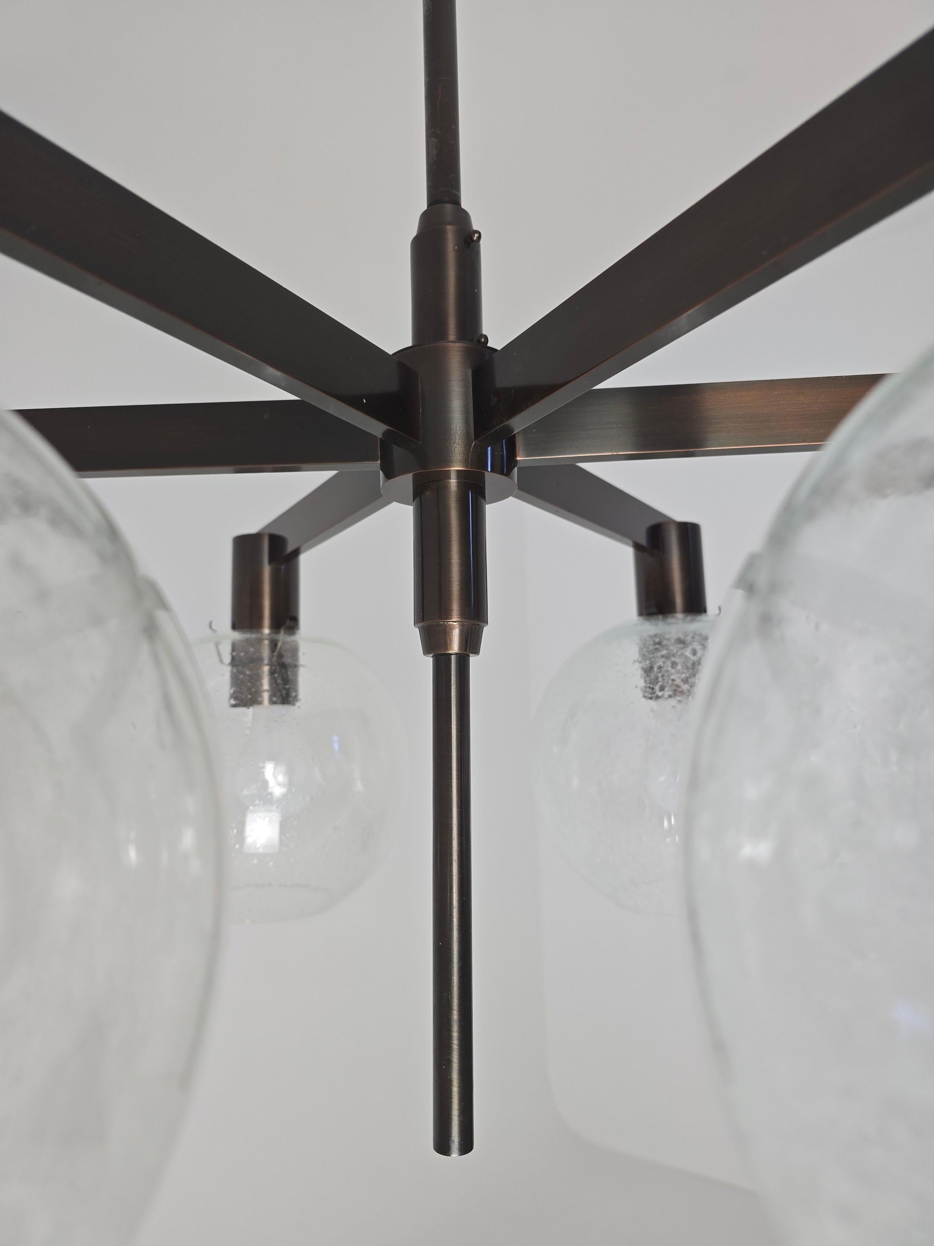 1960 Lampadario Hans-Agne Jakobsson in ottone antico modello 348/6 in vendita 8