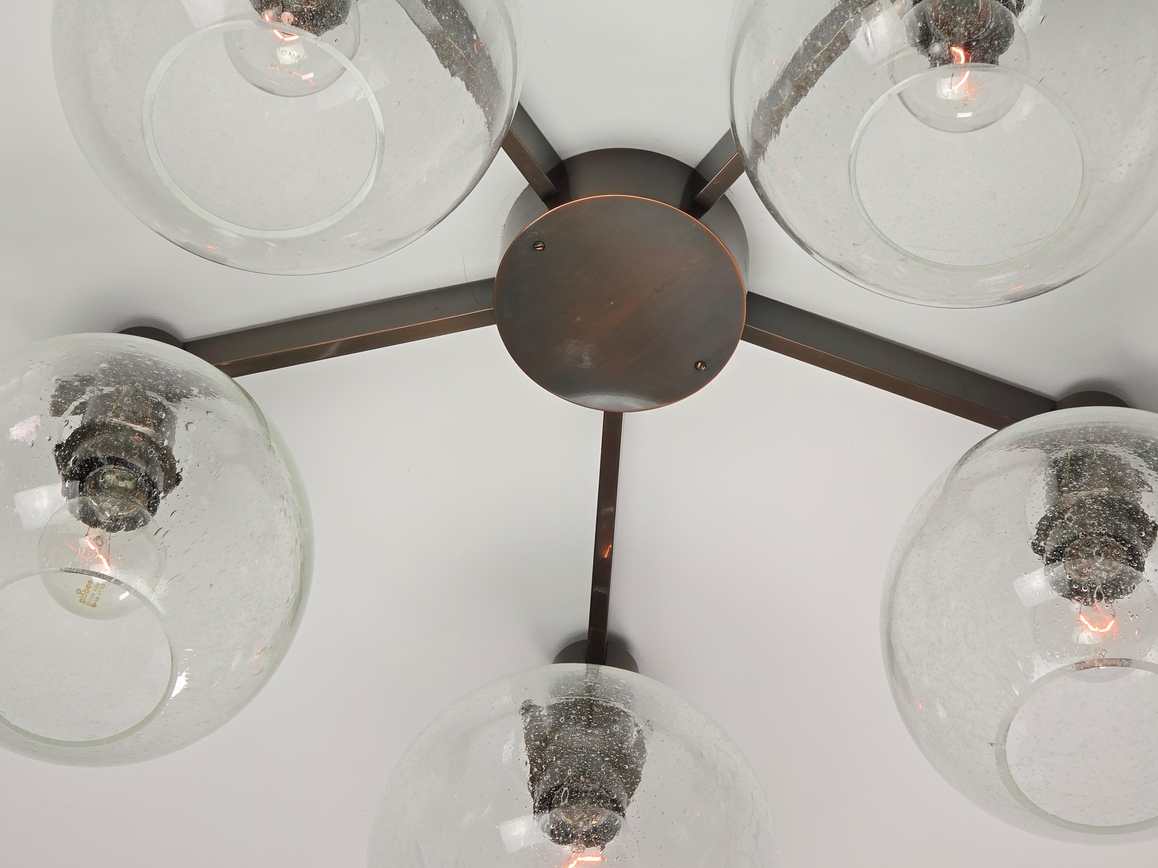 Ottone 1960 Hans-Agne Jakobsson Flush Mount  in ottone antico Model T376-5 in vendita